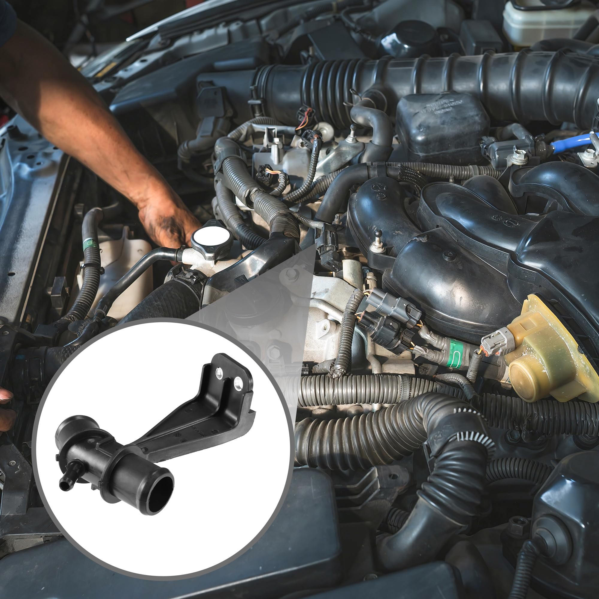 Partuto Engine Radiator Water Outlet Coolant Pipe No.165770T030 - Car Outlet Heater Hose Connector - For Toyota Corolla 1.8L 2009-2014 Plastic Black 1 Pc