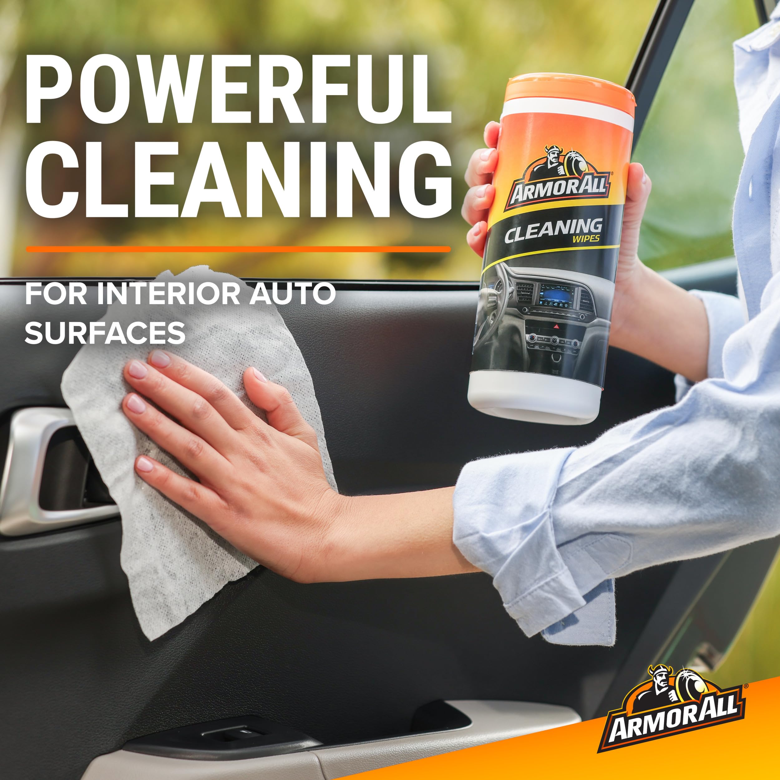 Armor All Car Cleaning Wipes, Wipes For Car Interior And Car Exterior, 90 Wipes Each