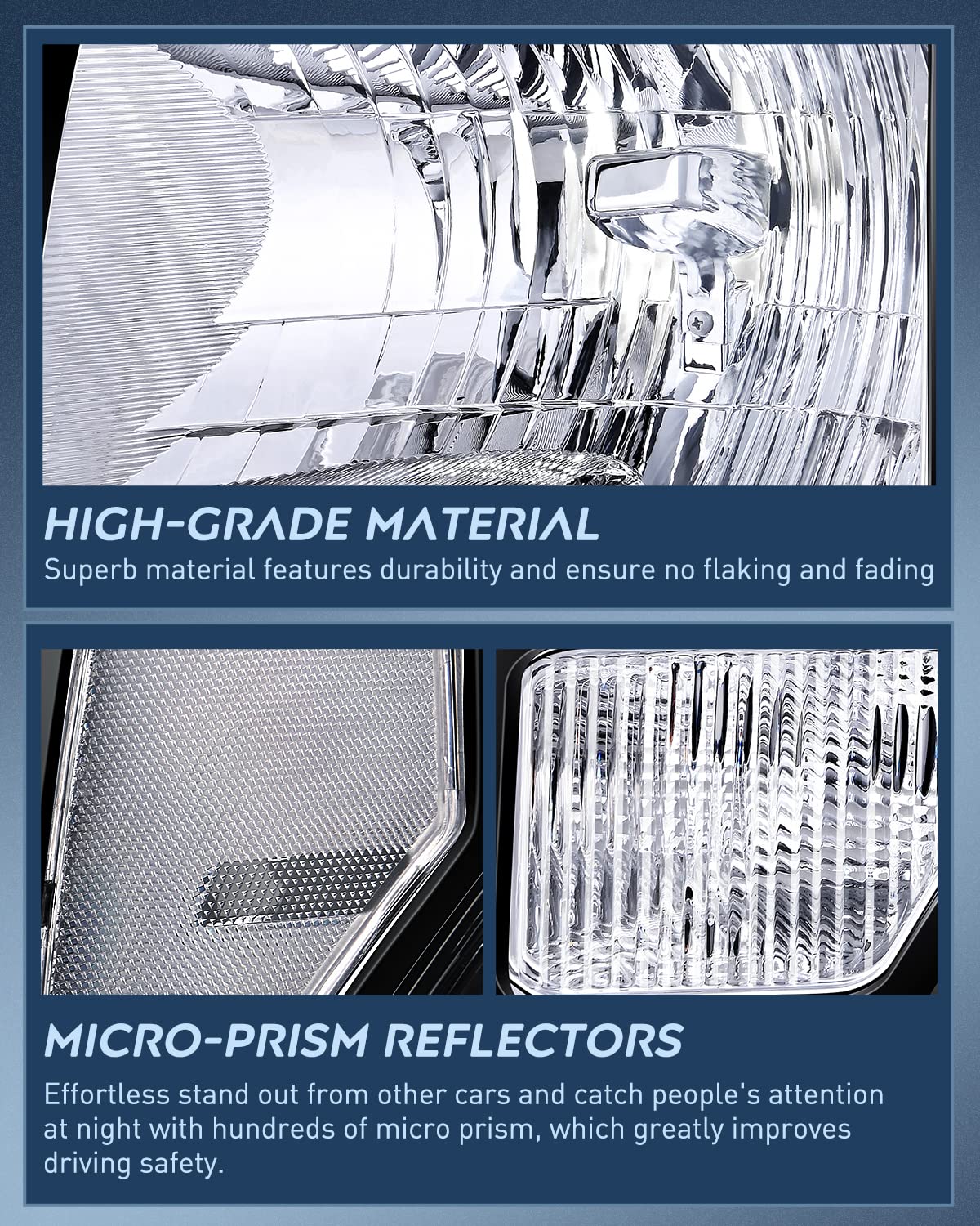 Nilight 2009 2010 2011 2012 2013 2014 F150 Headlight Assembly Black Housing Clear Corner Clear Lens Headlamp Replacement Driver