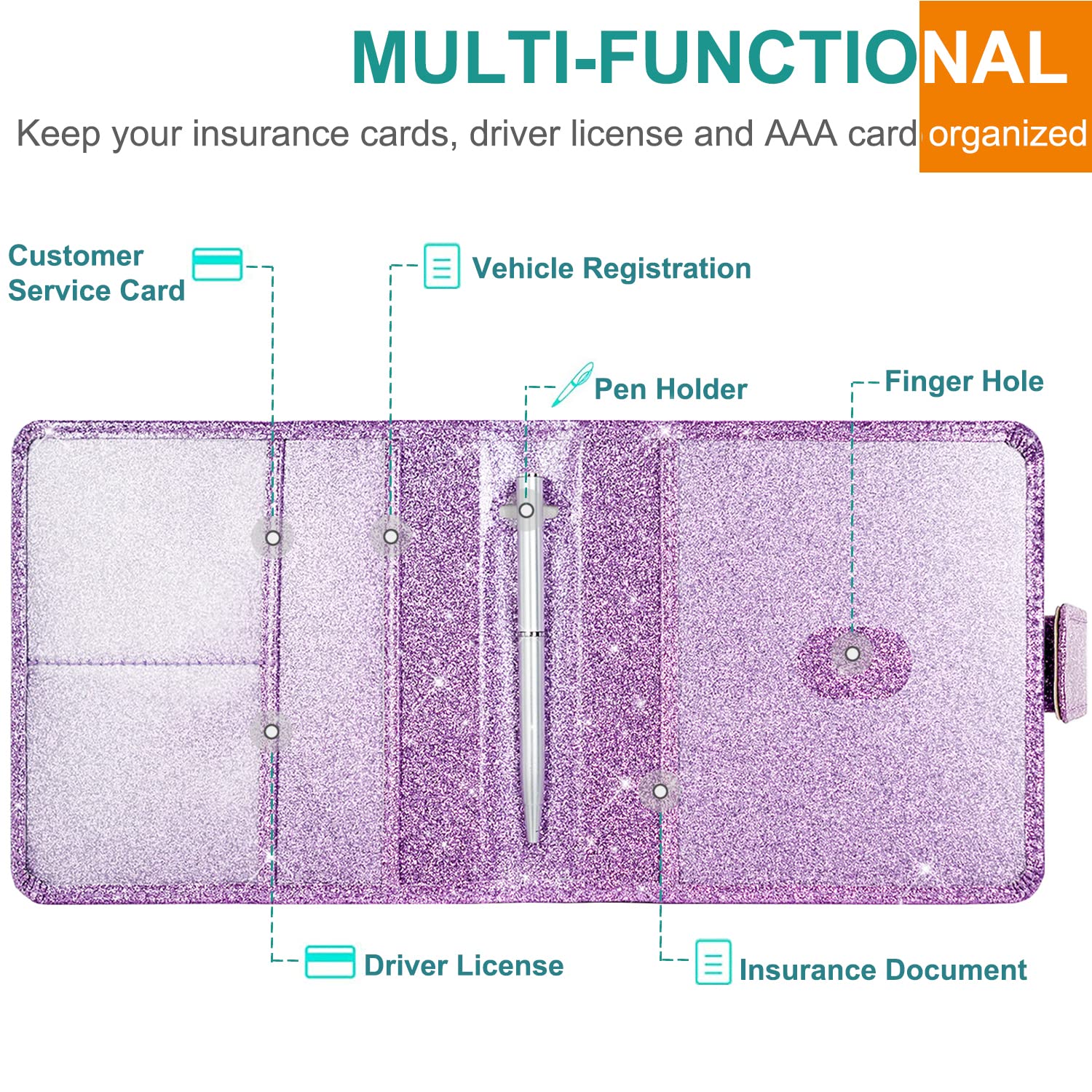 Yaviv Car Registration And Insurance Holder, Vehicle Glove Box Car Organizer With Magnetic Closure, Auto Truck Comparment Access