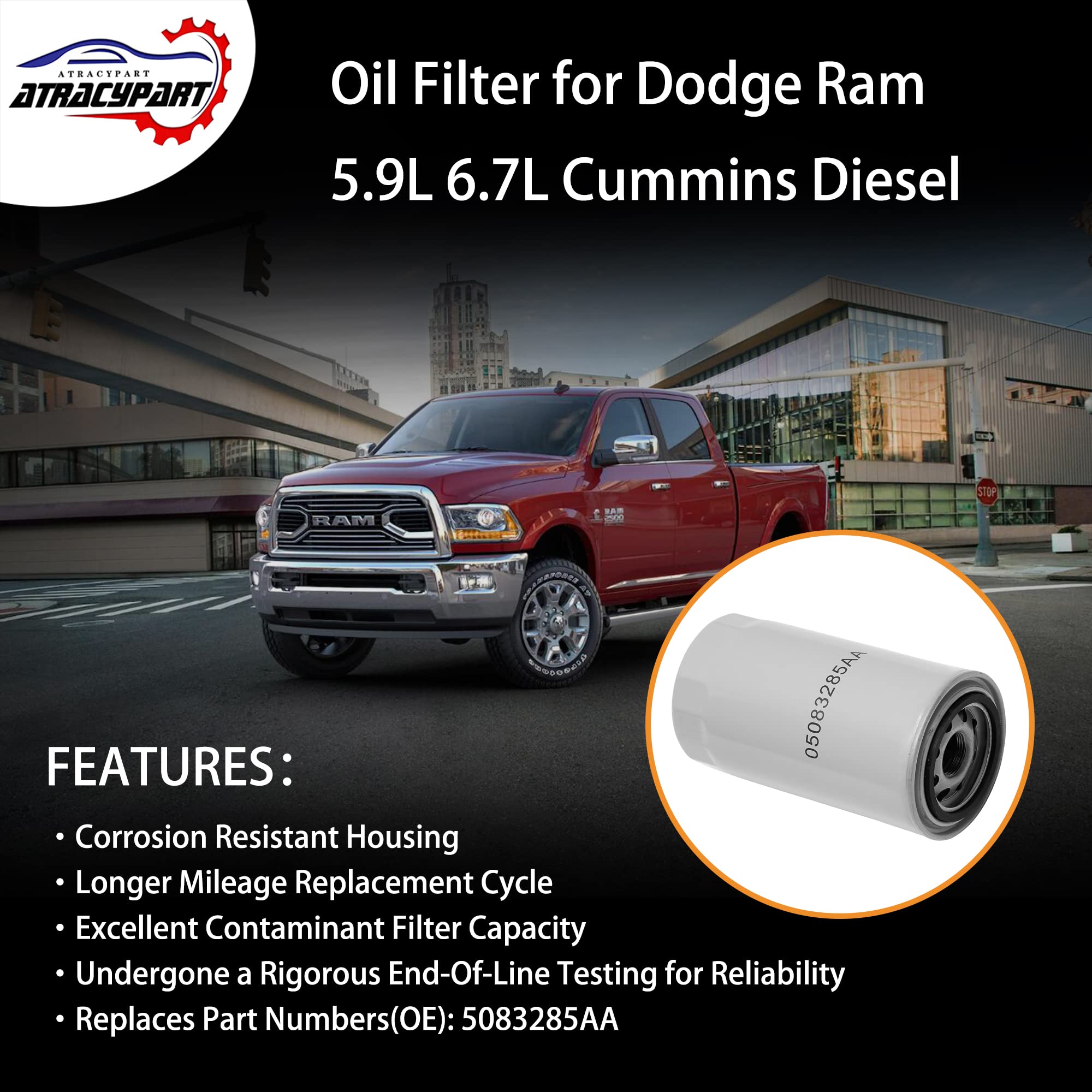 Oil Filter Replacement For Ram Truck 2500 3500 4500 5500 Diesel Engine 5083285Aa