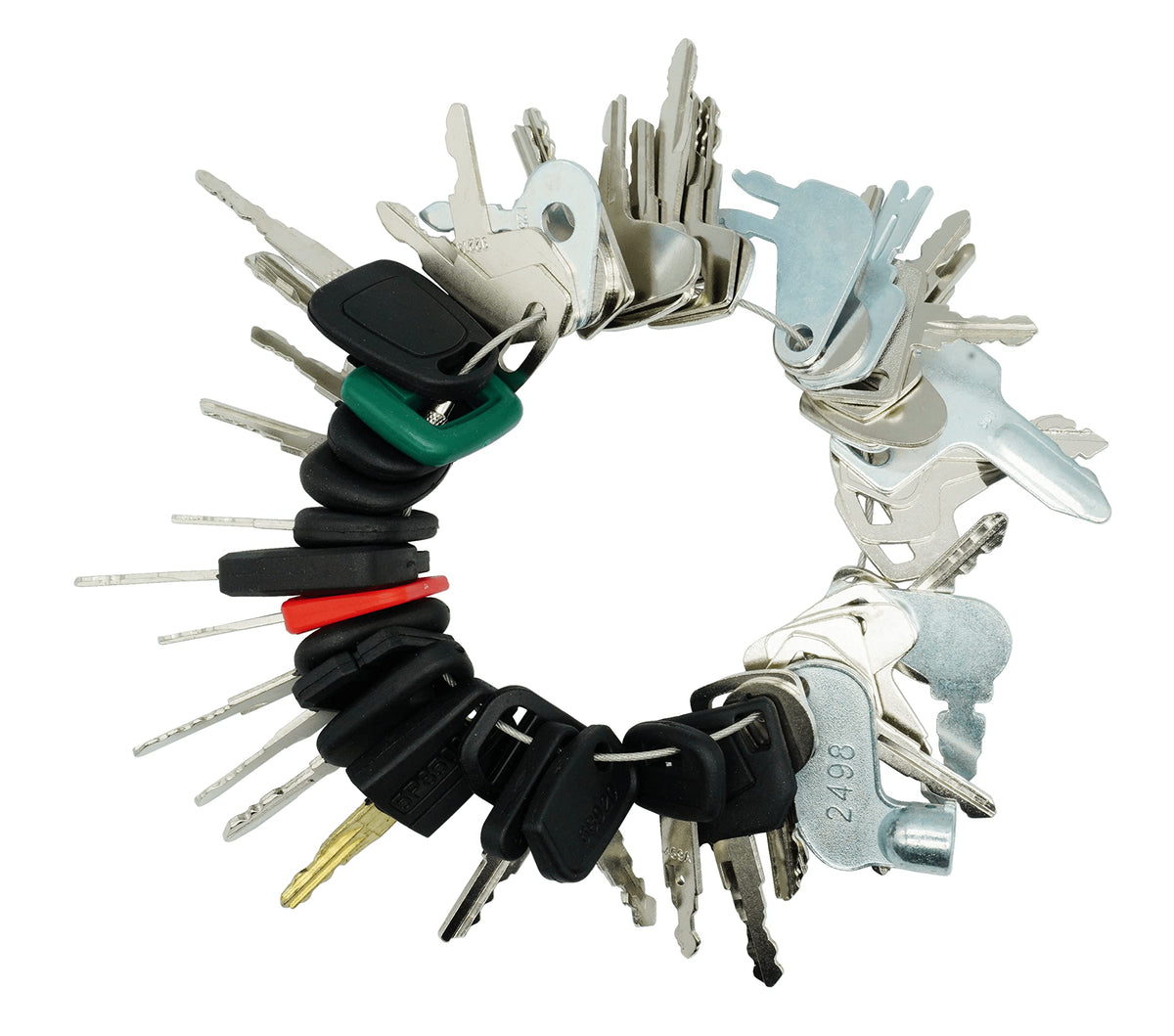 Abczok 47Pcs Heavy Equipment Construction Ignition Key Blank Set Custom Cut To Fit Equipments Excavators, Loaders, Backhoes, Tra