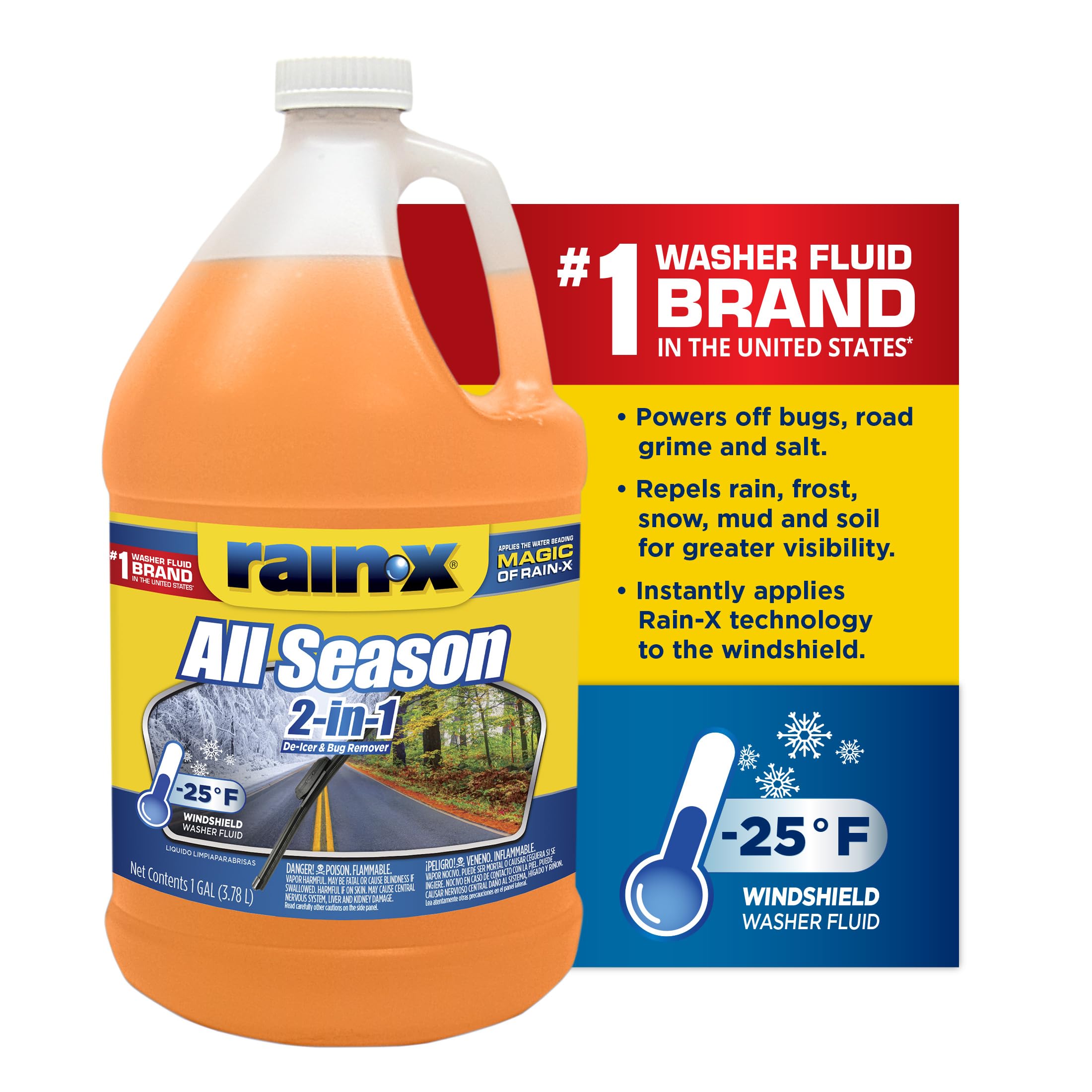 Rain-X All Season 2-In-1 Windshield Washer -25F - 1 Gallon