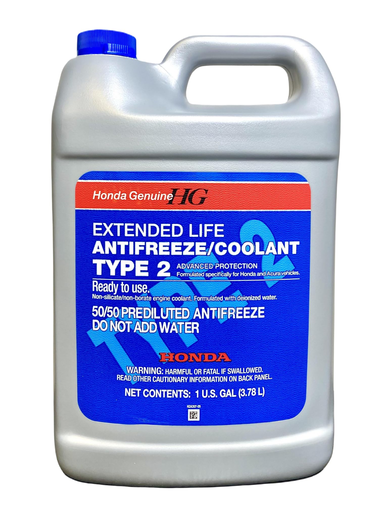 Honda Genuine Extended Life Antifreeze/Coolant Type 2, 50/50 Pre-Diluted, 1 Gallon