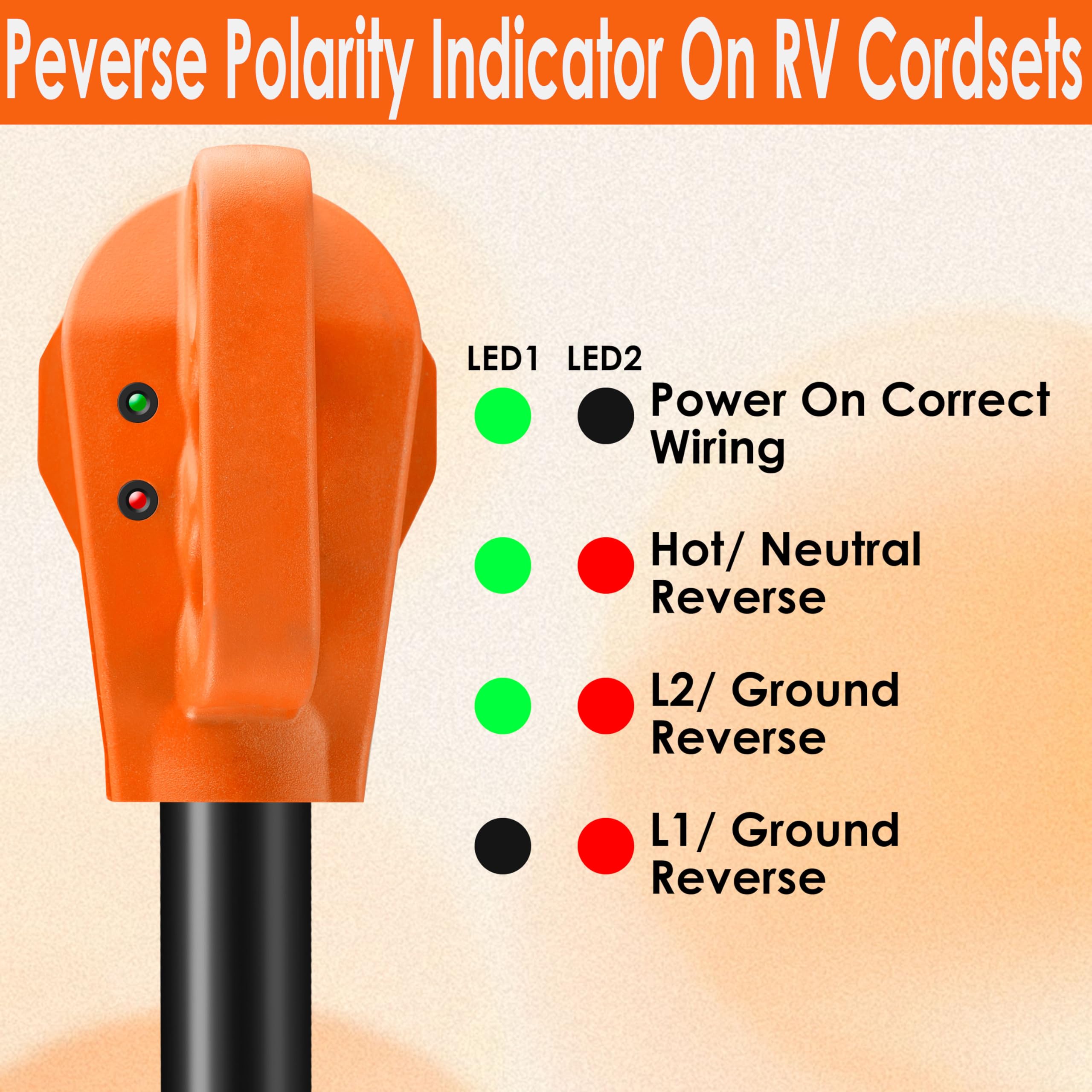 50 Amp RV Extension Cord 75 ft, Heavy Duty 6/3+8/1 SJTW AWG RV Power Cord with Grip Handle Twist Lock, NEMA 14-50P to SS2-50R wi