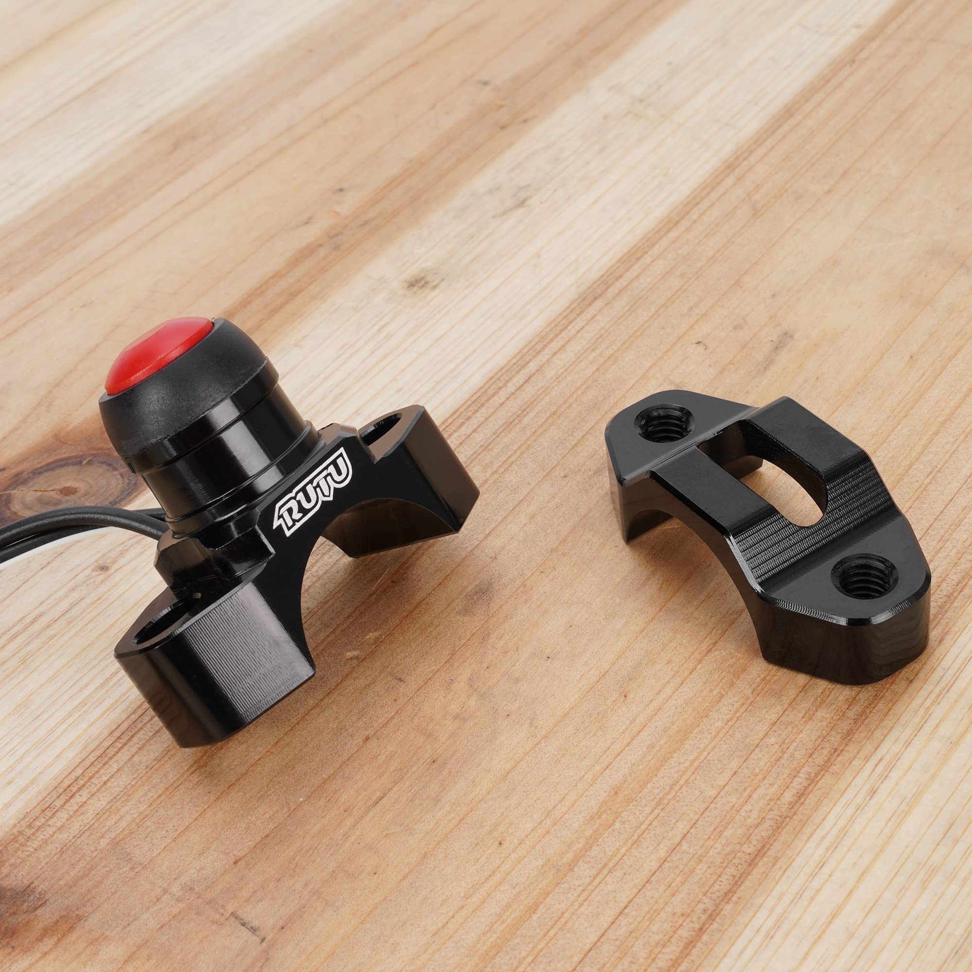 Cnc Universal Motorcycle Engine Stop Start Kill Switch Button With Mounting Backplate For Motorcycle, Atv, Dirt Pit Bike, Scooter, Quad Etc With 22Mm Handlebar - Black