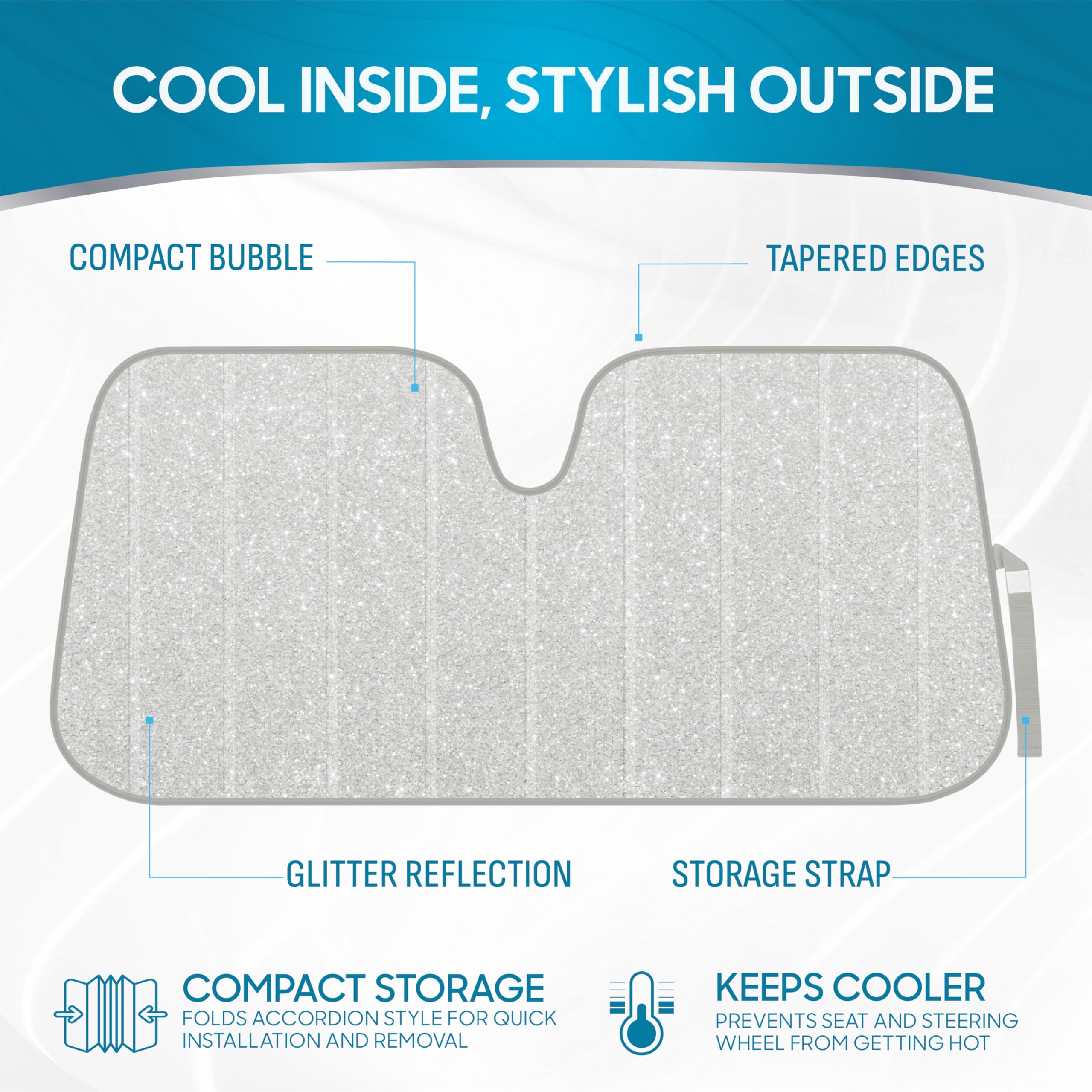 Bdk As-2511 Front Windshield Shade-Accordion Folding Auto Sunshade For Car Truck Suv-Blocks Uv Rays Sun Visor Protector-Keeps Yo