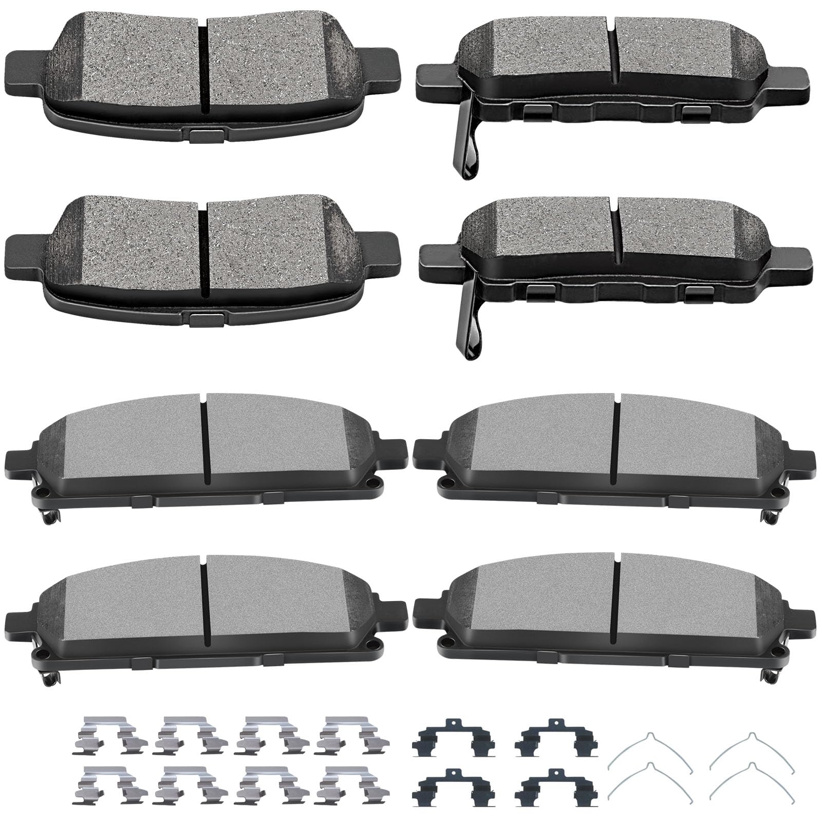 Scitoo D855 D905 Brake Pads Sets Front Semi-Metal & Rear Ceramic Fit For Infiniti 2011-2013 2016-2019,For Nissan 2004-2009 2011-