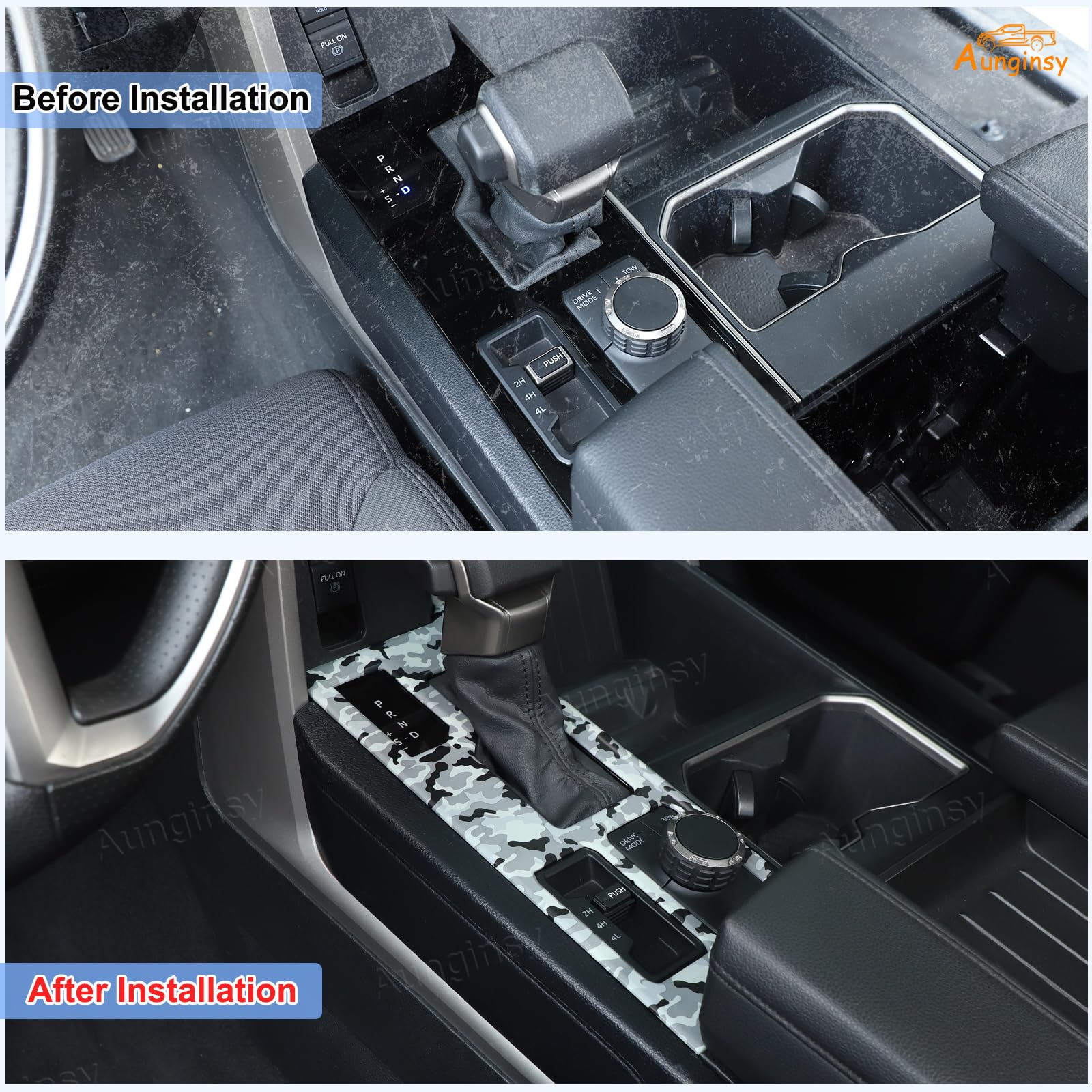 Car Central Control Gear Shift Panel Trim Cover Compatible With Toyota Tundra/Sequoia 2022 2023 2024 2025 Car Gear Shifter Conso