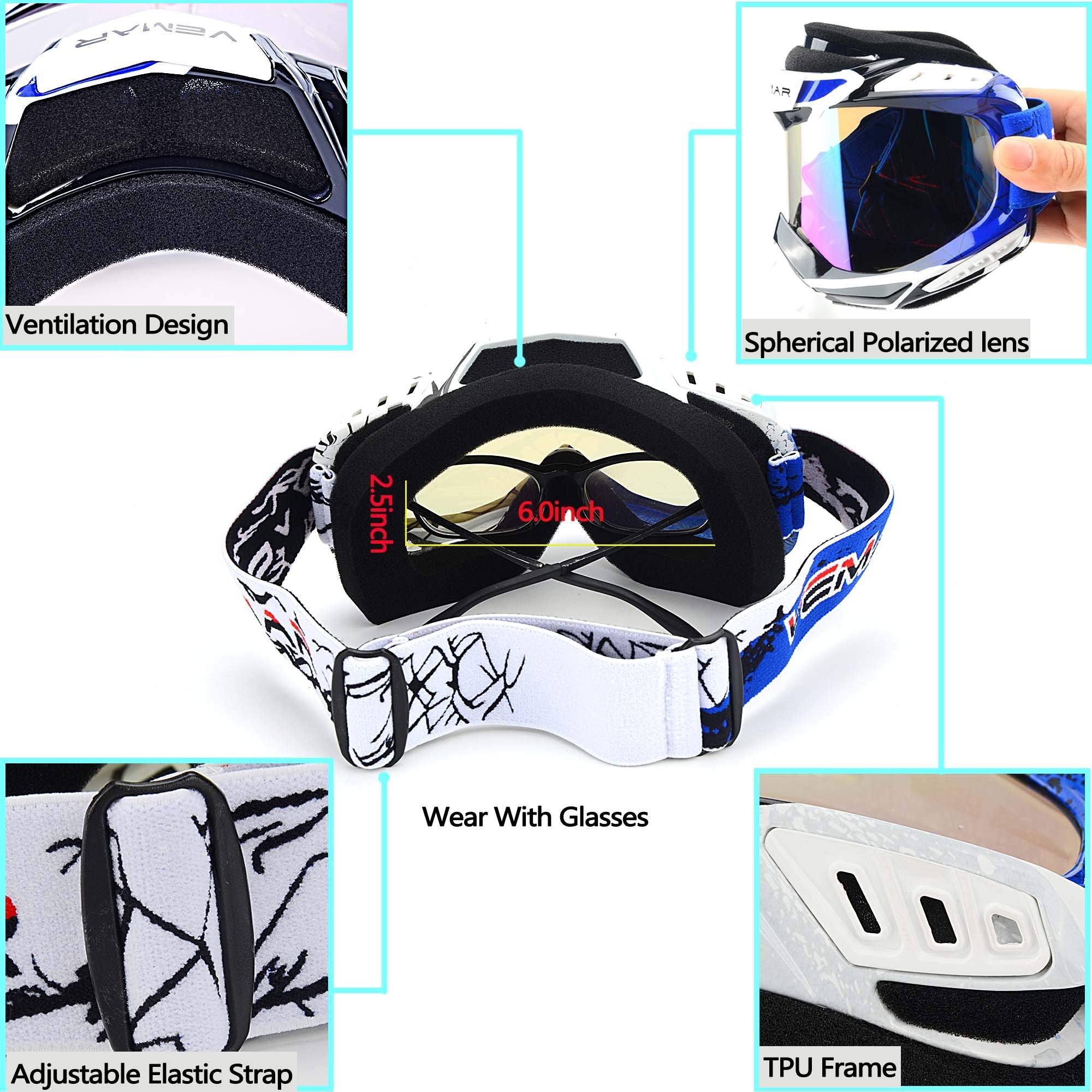 Motorcycle Motocross Atv Racing Dirt Bike Tactical Riding Goggles