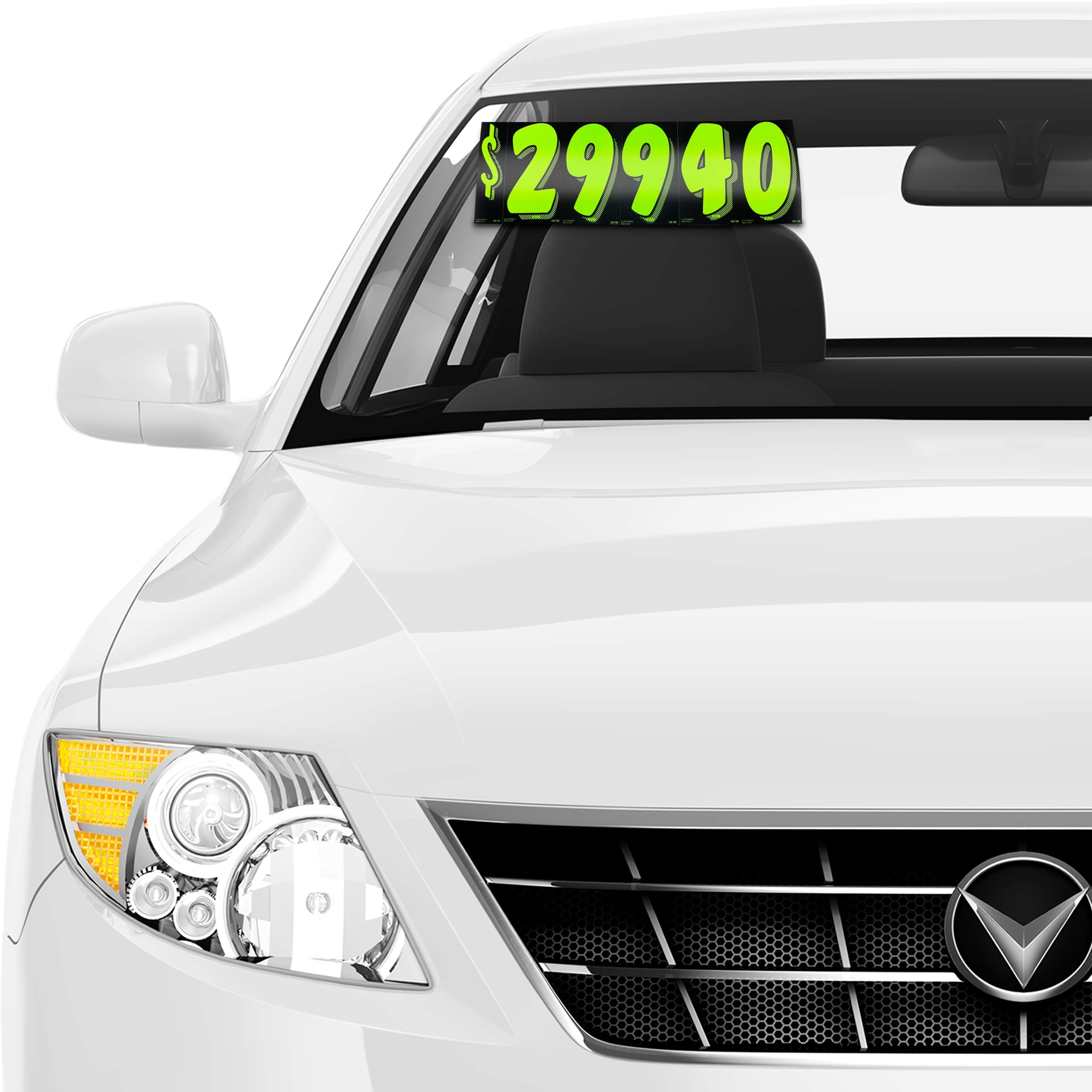 EZ Line Vinyl Decals for Cars Chartreuse Large Number Stickers Windshield Pricing Number (Number 3)