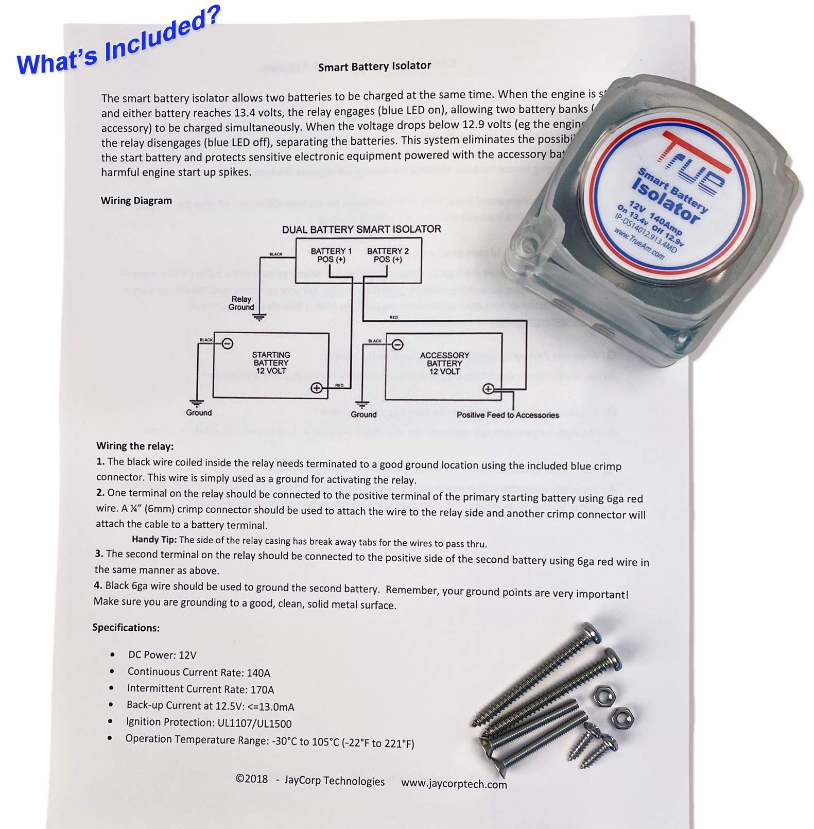 Smart Dual Battery 140A Isolator - Auto/Boat/RV, Model: VSR12, Car & Vehicle Accessories / Parts