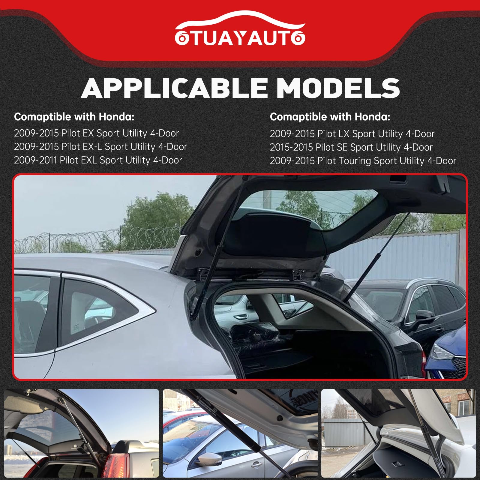 Otuayauto Rear Hatch Liftgate Struts Lift Supports, Sg226029 Gas Spring Prop Rods Tailgate Struts Shocks Replacement For 2009-20