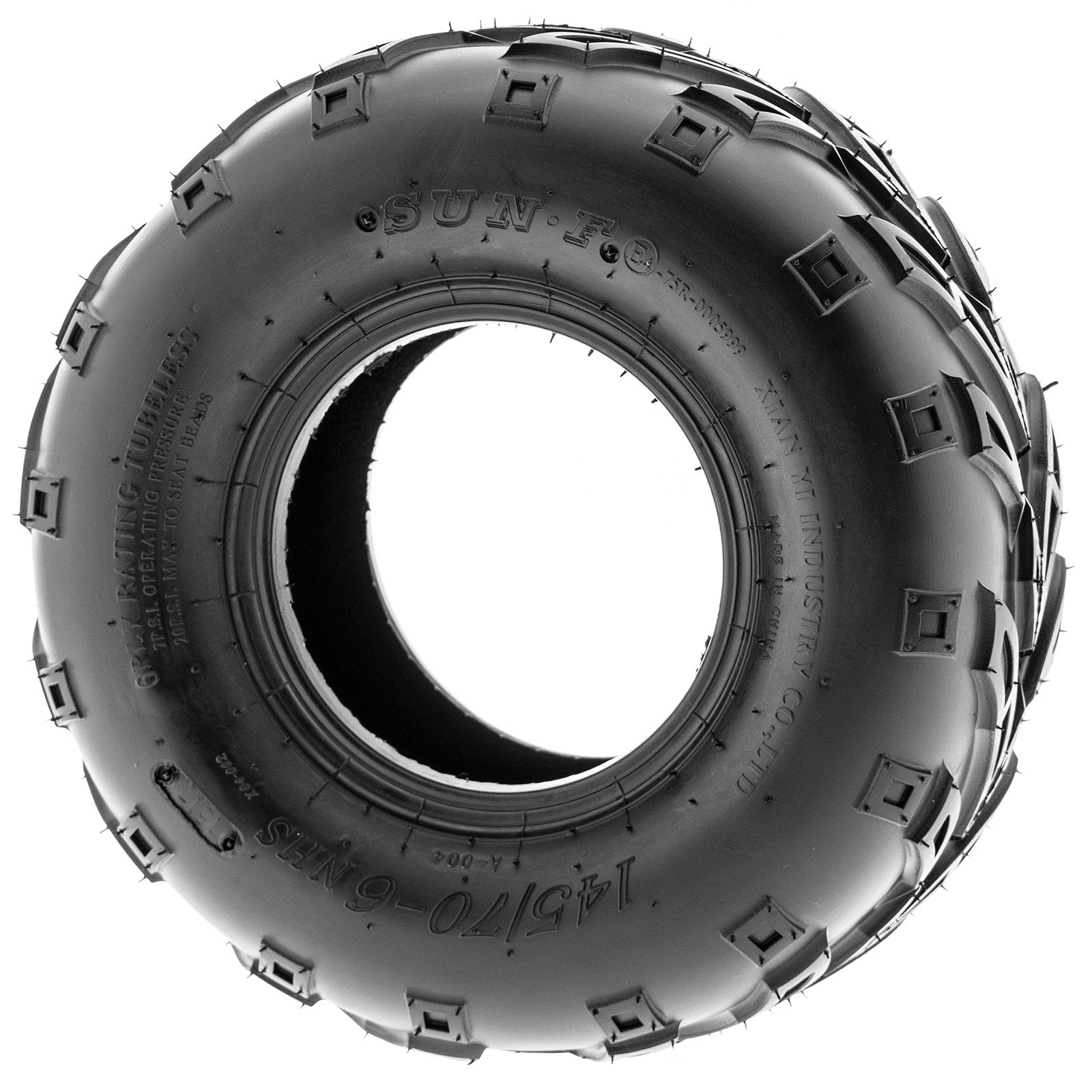 Set of 4 SunF A004 Go-Kart ATV Tires 145/70-6 Front & 145/70-6 Rear, all terrain, 6 PR, Tubeless