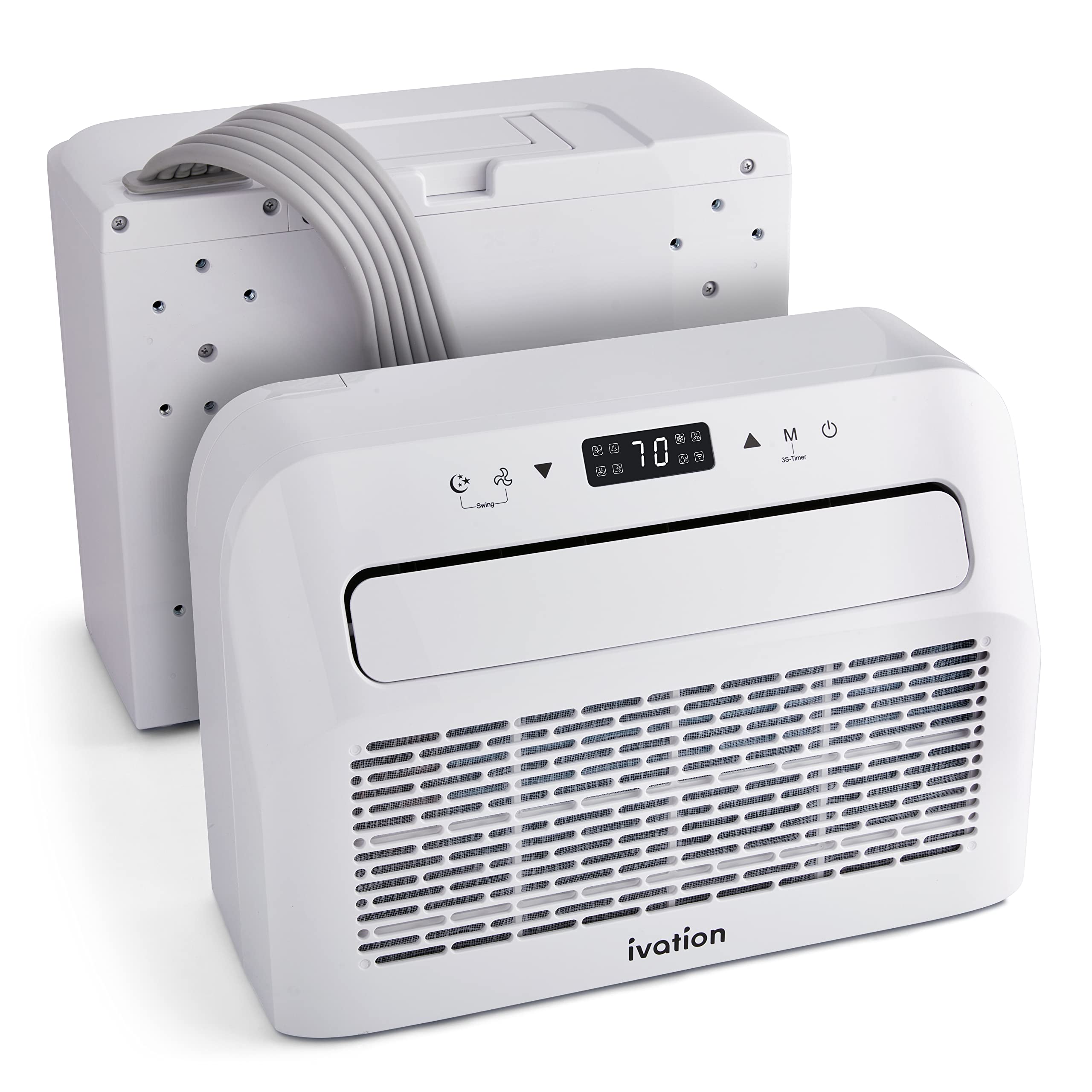 Ivation 6,500 BTU Camper Air Conditioner | Portable Over-the-Window Sill AC, Fan & Dehumidifier for RV, Caravan & Motorhome | Di
