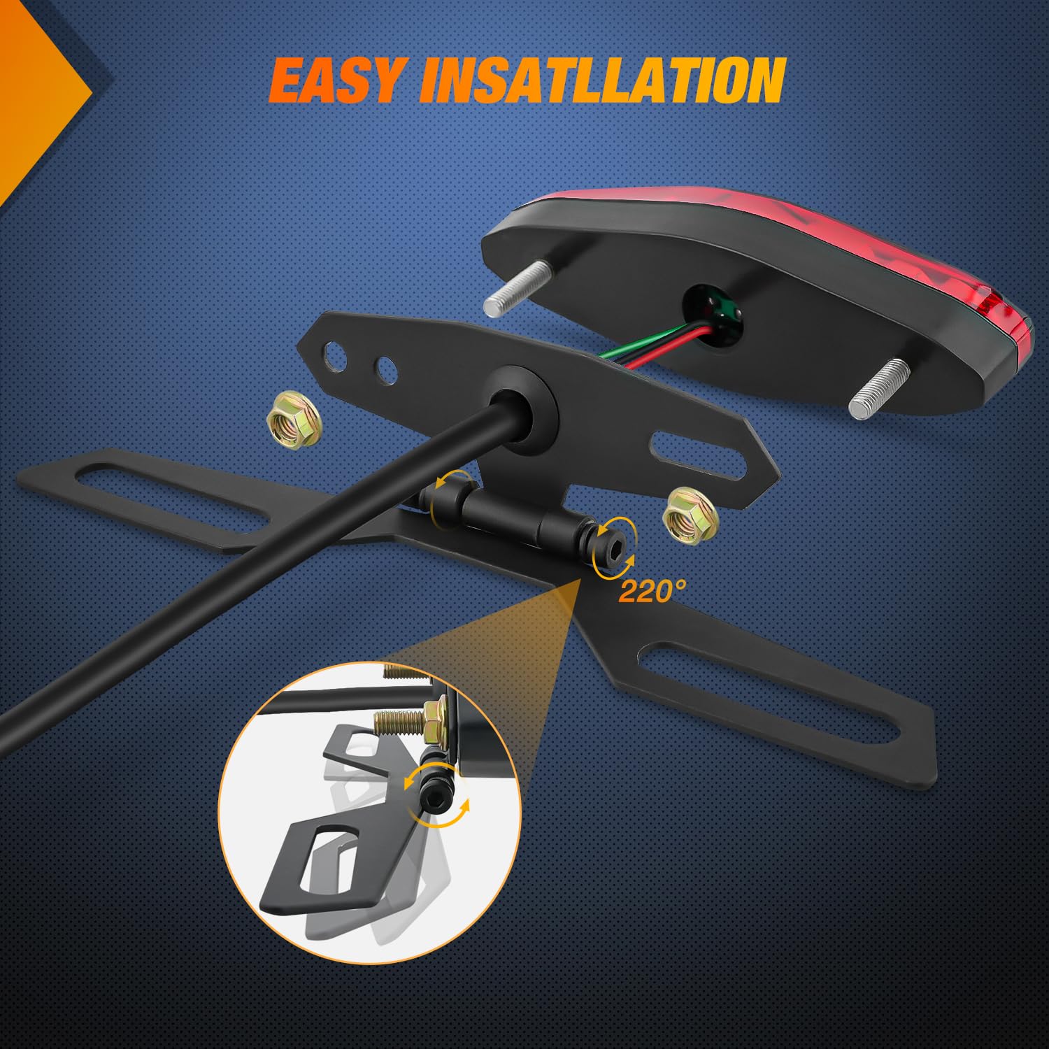 Nilight Motorcycle Tail Lights Led Brake Running Light With License Plate Bracket Dirt Bike Rear Lighting Compatible With Honda