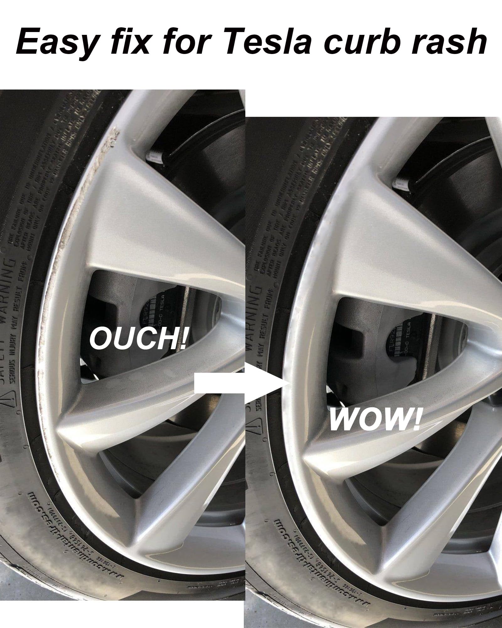 Syoauto Starlight Silver Rim Touch Up Paint For Tesla Model Y 19'' Gemini/Model 3 19'' Sport Wheel Touch Up Paint Pen Tip And Br