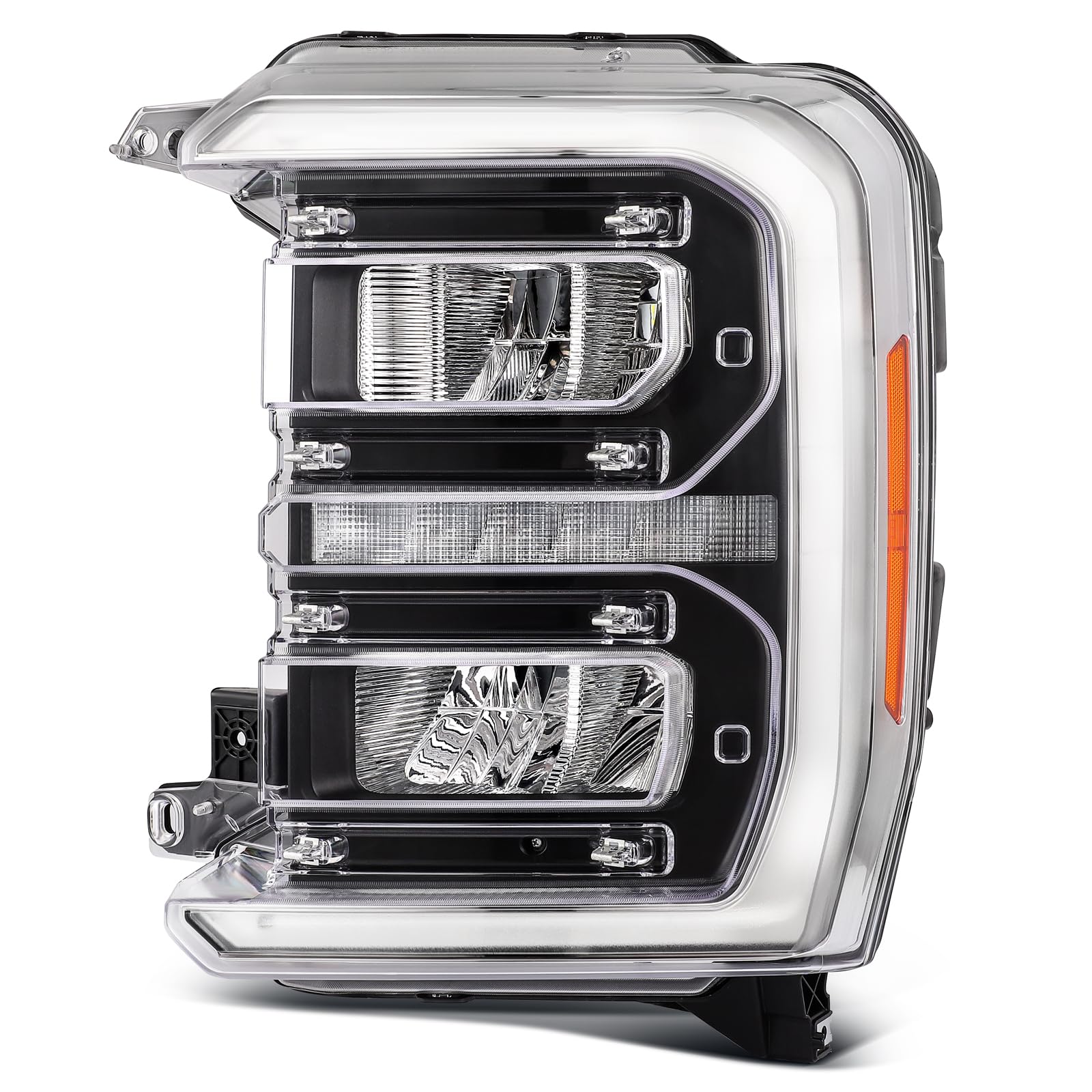 LBRST Headlight Fit 2023-2024 for F-250 Super Duty, 2023-2024 for F-350 Super Duty Chrome Housing Left Headlight Assembly PC3Z13