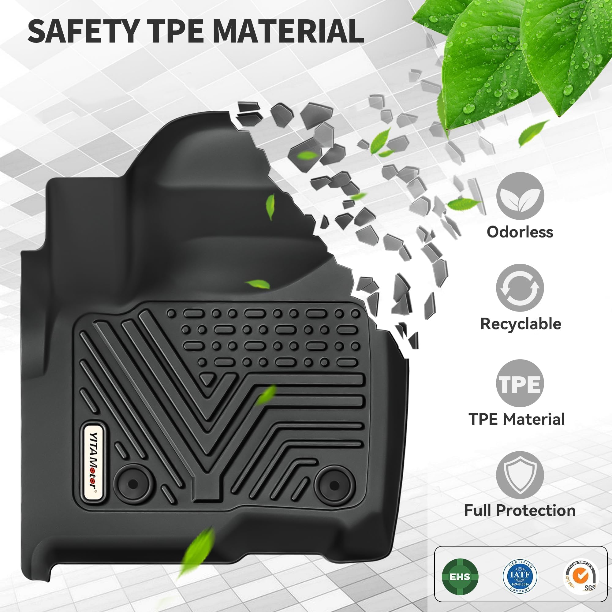 Yitamotor Floor Mats Compatible With 2019-2025 Toyota Rav4 (Not Fit For Hybrid Or Prime), Custom Fit Black Tpe All-Weather Floor