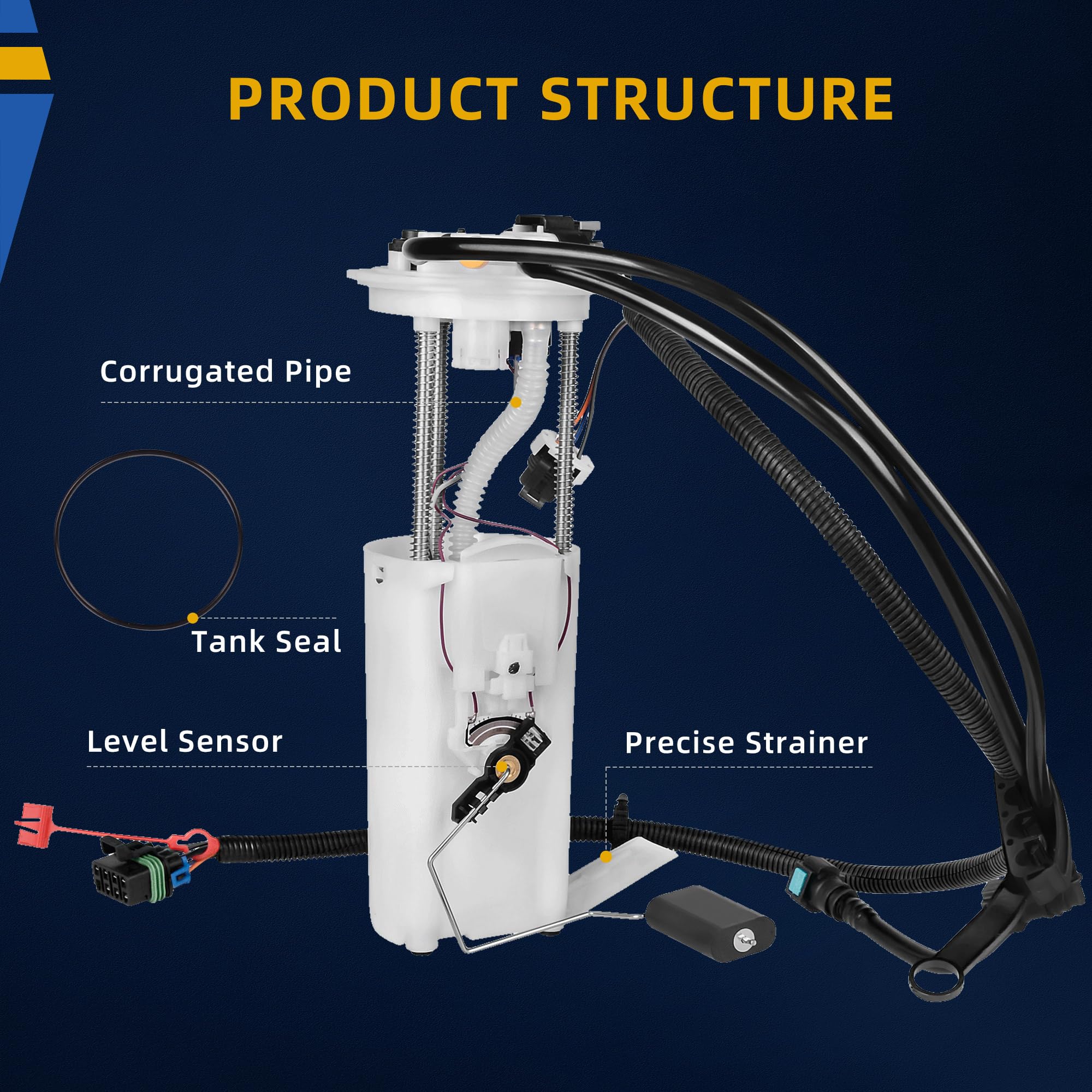 Dwvo Fuel Pump Compatible With 1998-2000 Chevy Malibu/Cavalier/Oldsmobile Cutlass/Alero/Pontiac Sunfire/Grand Am 2.2L 2.4L 3.1L