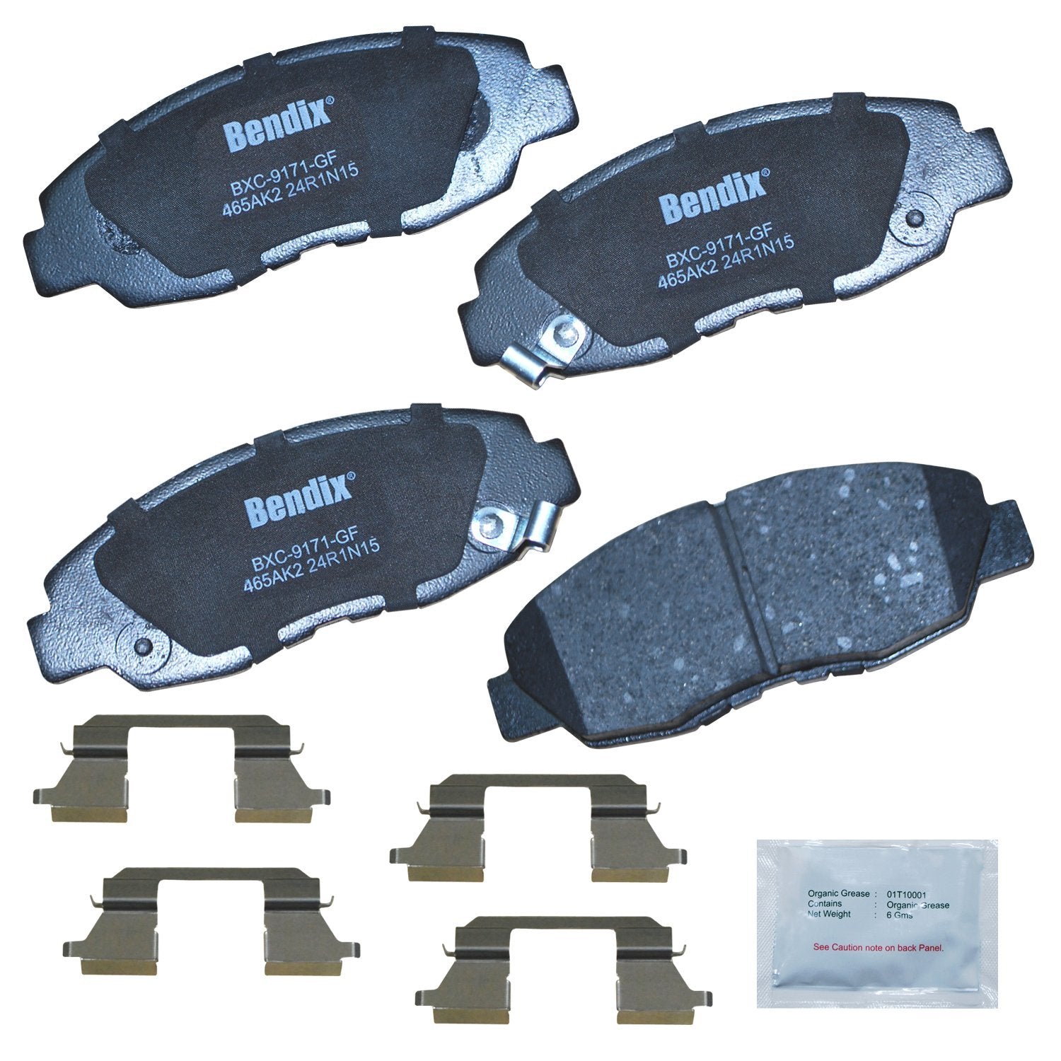 Bendix Premium Copper Free CFC465AK2 Ceramic Brake Pad (with Installation Hardware Front)