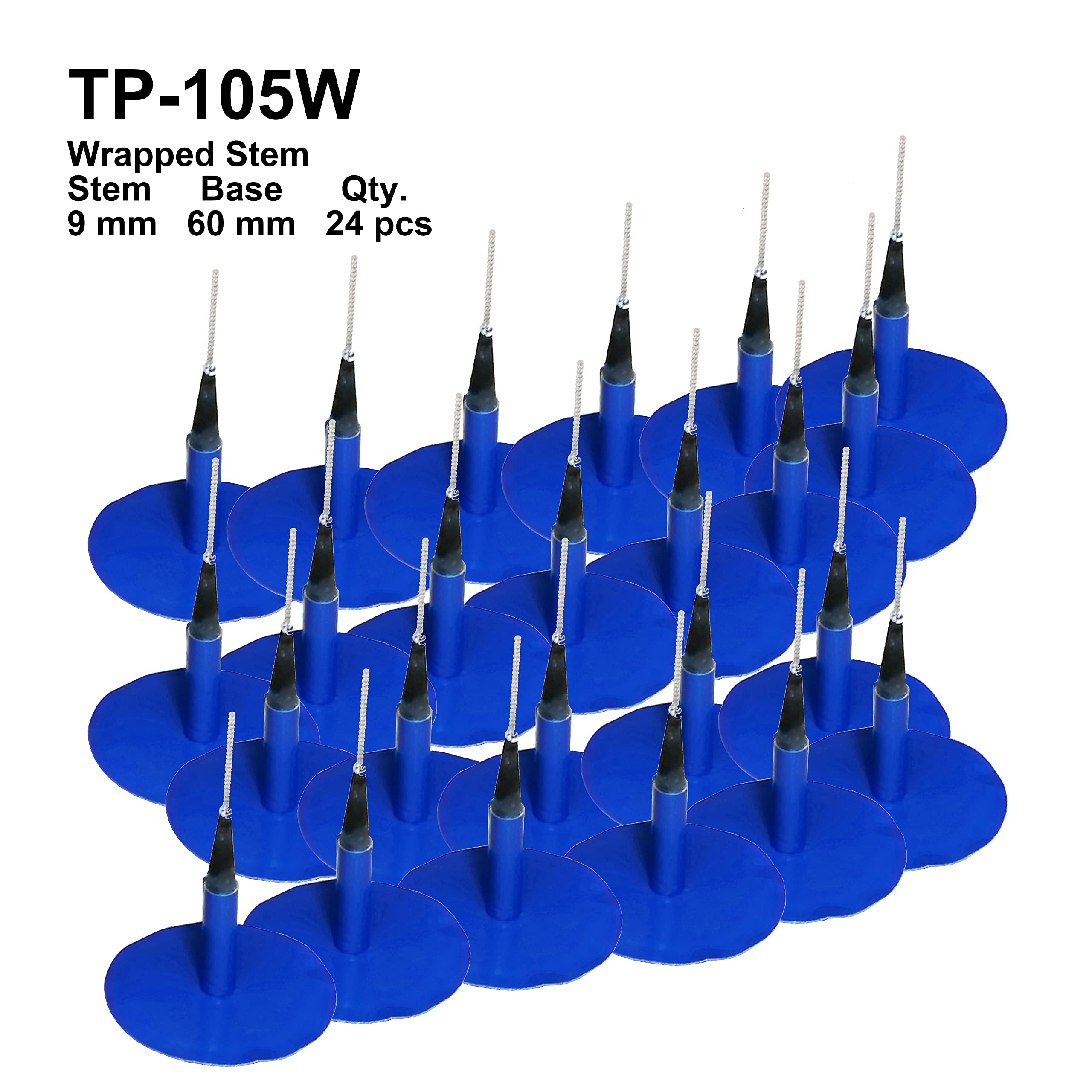 Zerint Tp-105W Combination Repair Unit, Tire Repair Patch Plug 3/8'' X 2 3/8'' Wrapped Stem 24 Pcs