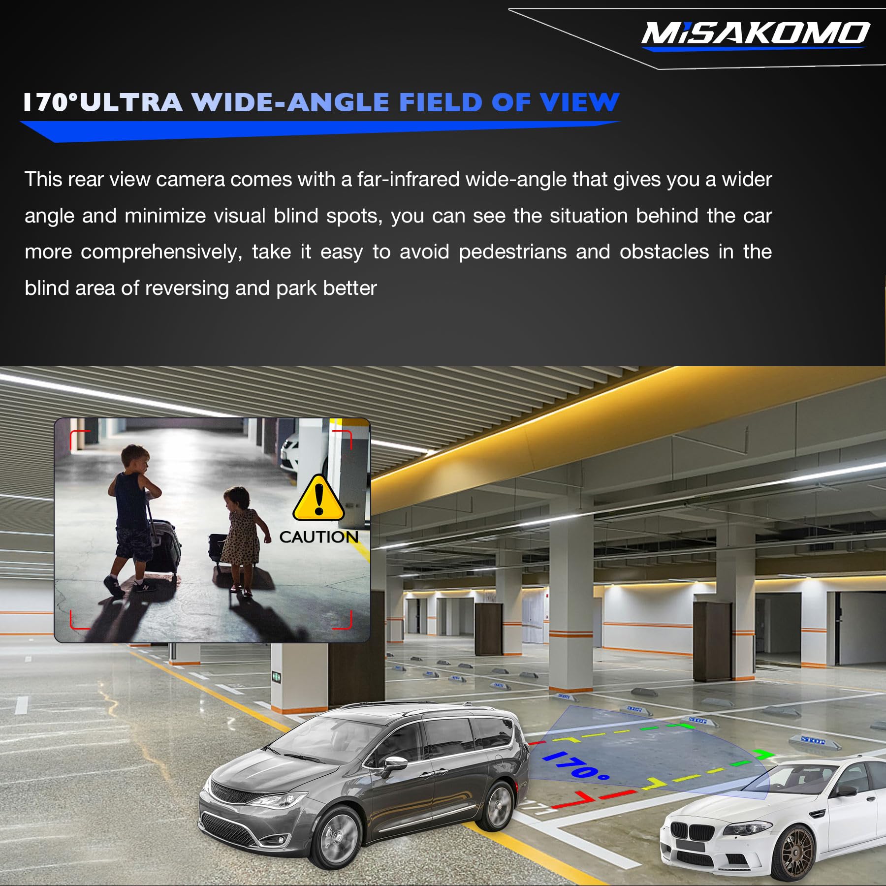 Rear View Backup Camera, Compatible With 2011-2020 Chrysler Town Country Dodge Grand Caravan, 170Wide-Angle Hd Color Night Visio