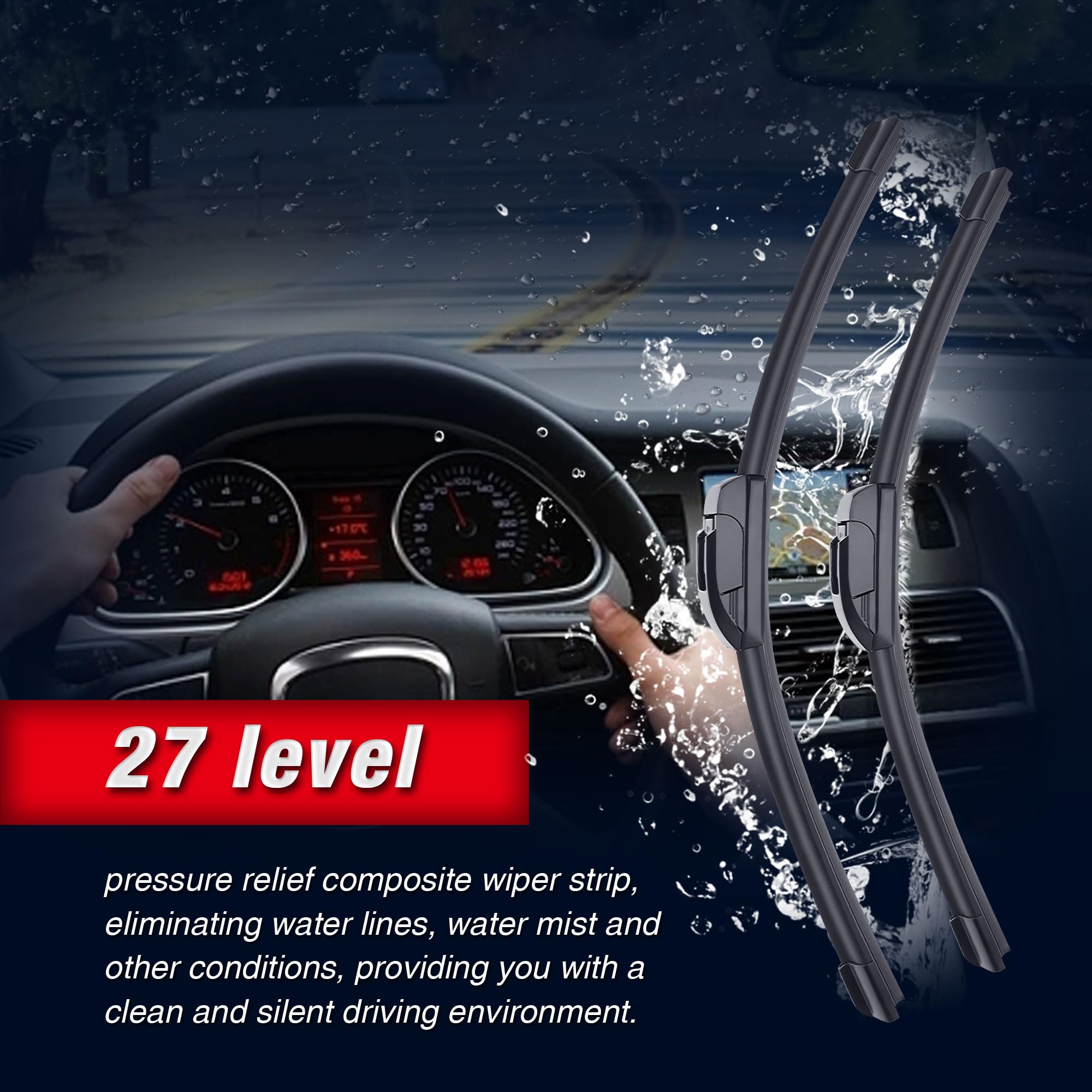 28''+20''Front Windshield Wiper Blades Fit For Toyota Sienna 2020 2019 2018 2017 2016 2015 2014 2013 2012 2011 2010(Set Of 2) J/
