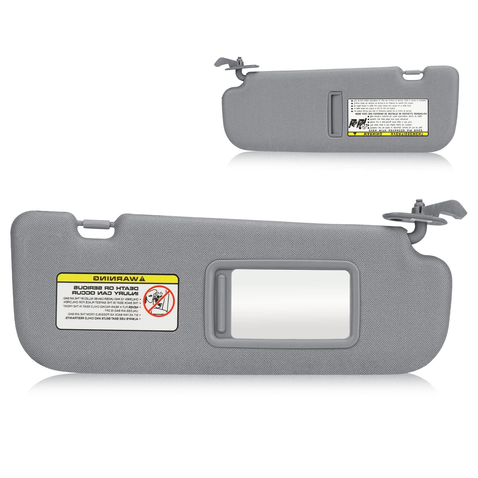 Sun Visor for 2011-2015 Hyundai Elantra, Right Passenger Side Gray Sunvisor Replacement 852203X000TX