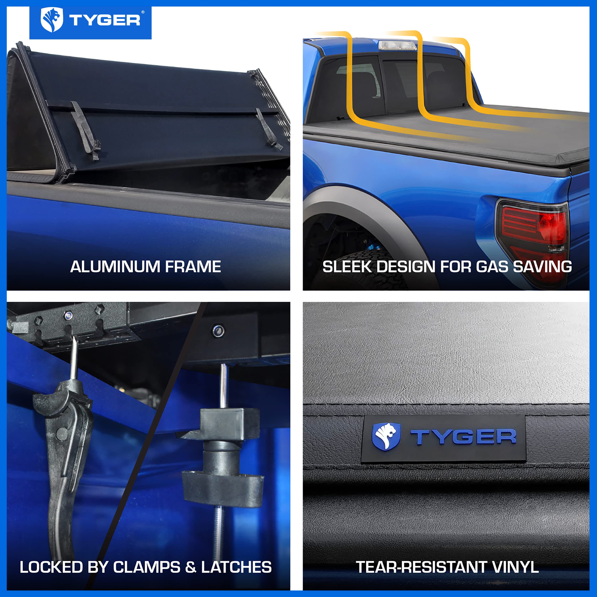 Tyger Auto T3 Soft Tri-Fold Truck Bed Tonneau Cover Compatible With 2004-2015 Nissan Titan Without Titan Box | Fleetside 6.5' Be