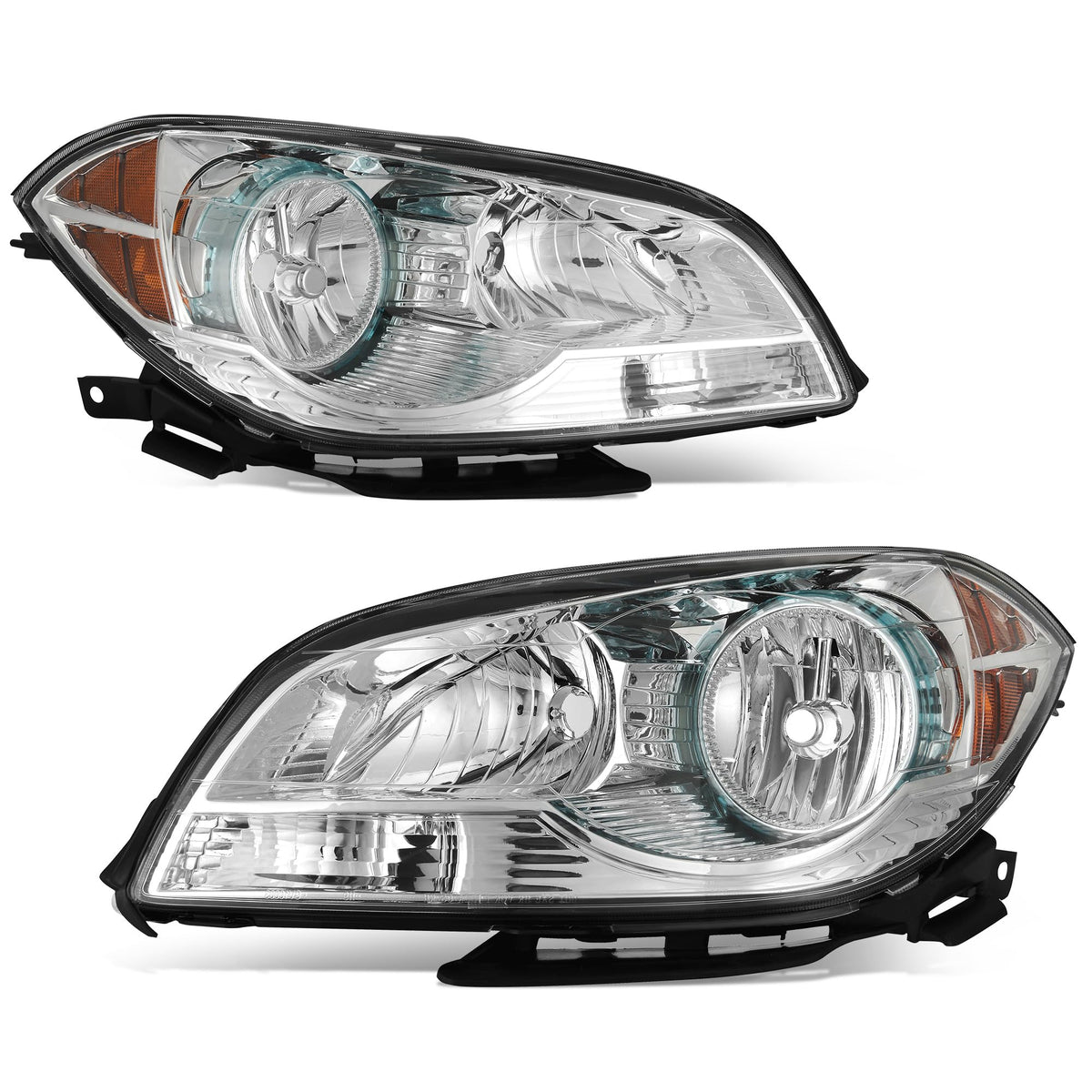 Autosaver88 Headlights Assembly Compatible With 2008-2012 Chevy Malibu Sedan Models Replacement Chrome Headlight Housing Amber R