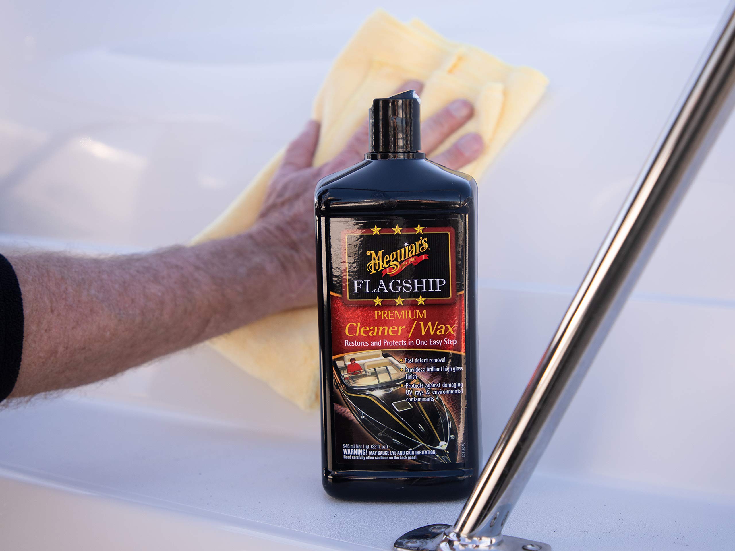Meguiar'S Flagship Premium Cleaner Wax M6132 - Pro-Grade Boat And Rv Cleaner Wax For Fiberglass & Gel Coats - Remove Defects, Bo