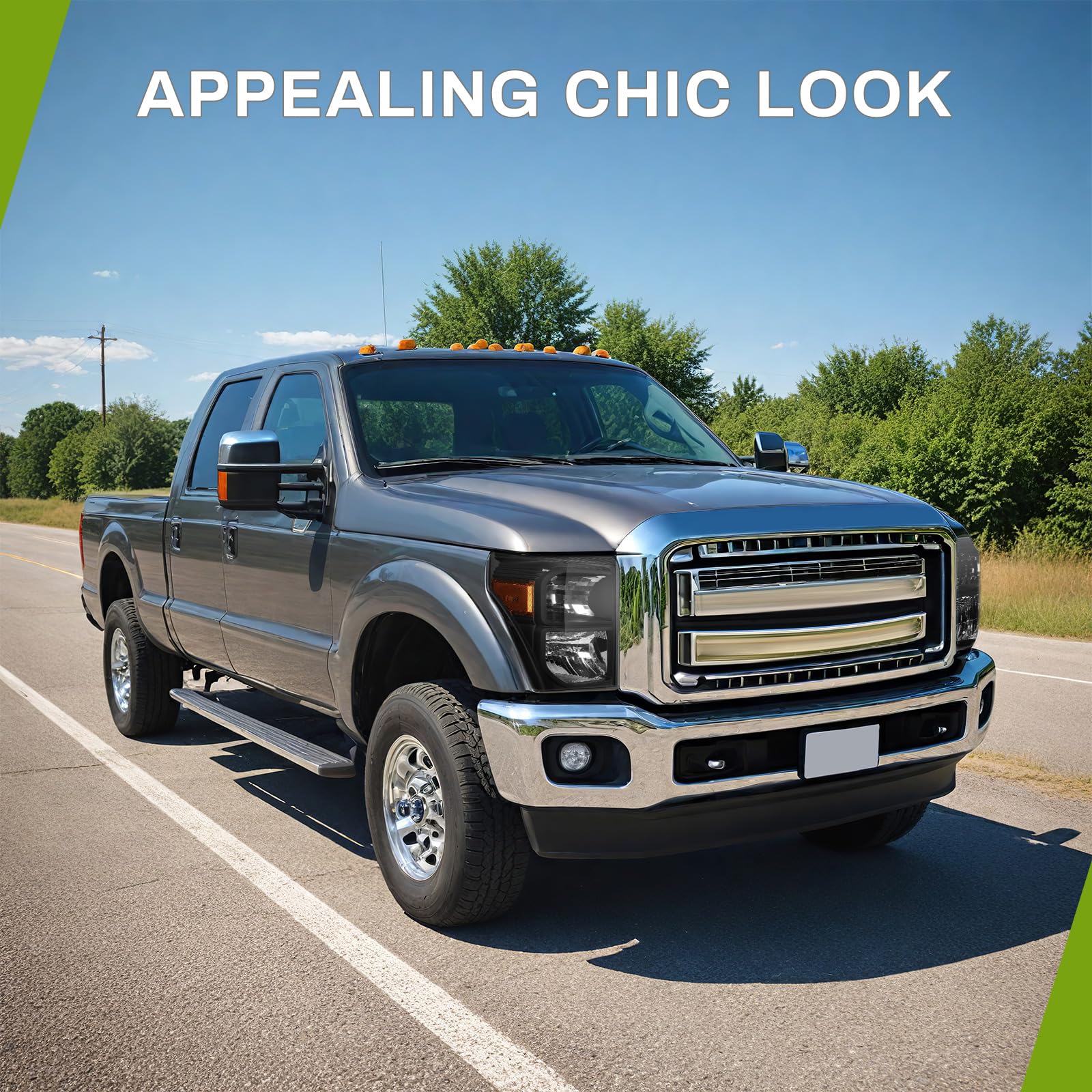 Autosaver88 Headlights Assembly Compatible With 2011-2016 Ford F-250 F-350 F-450 F-550 Super Duty Replacement Headlamp Black Hou