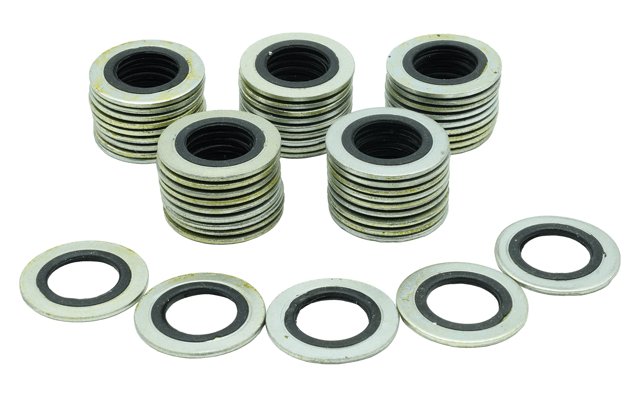 50Pcs Metal/Rubber Drain Plug Gasket, Fits 1/2Do, 9/16, M14 Replace 097-025, 65269, 097-828Cd, E0Fz-6734-A, E3Dz-6734-A, E9Dz-67