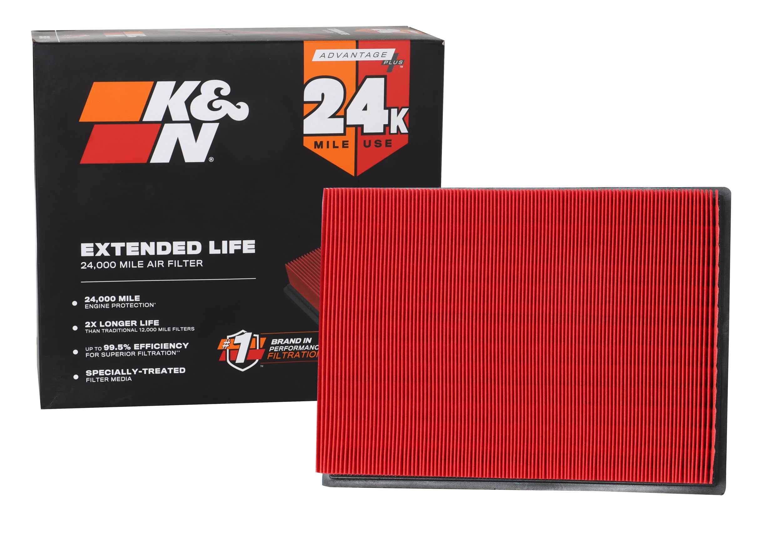 K&N Engine Air Filter: Extended Life 24,000 Mile Replacement Air Filter: Compatible With 2010-2019 Toyota/Lexus Suv V6/V8 (4Runn