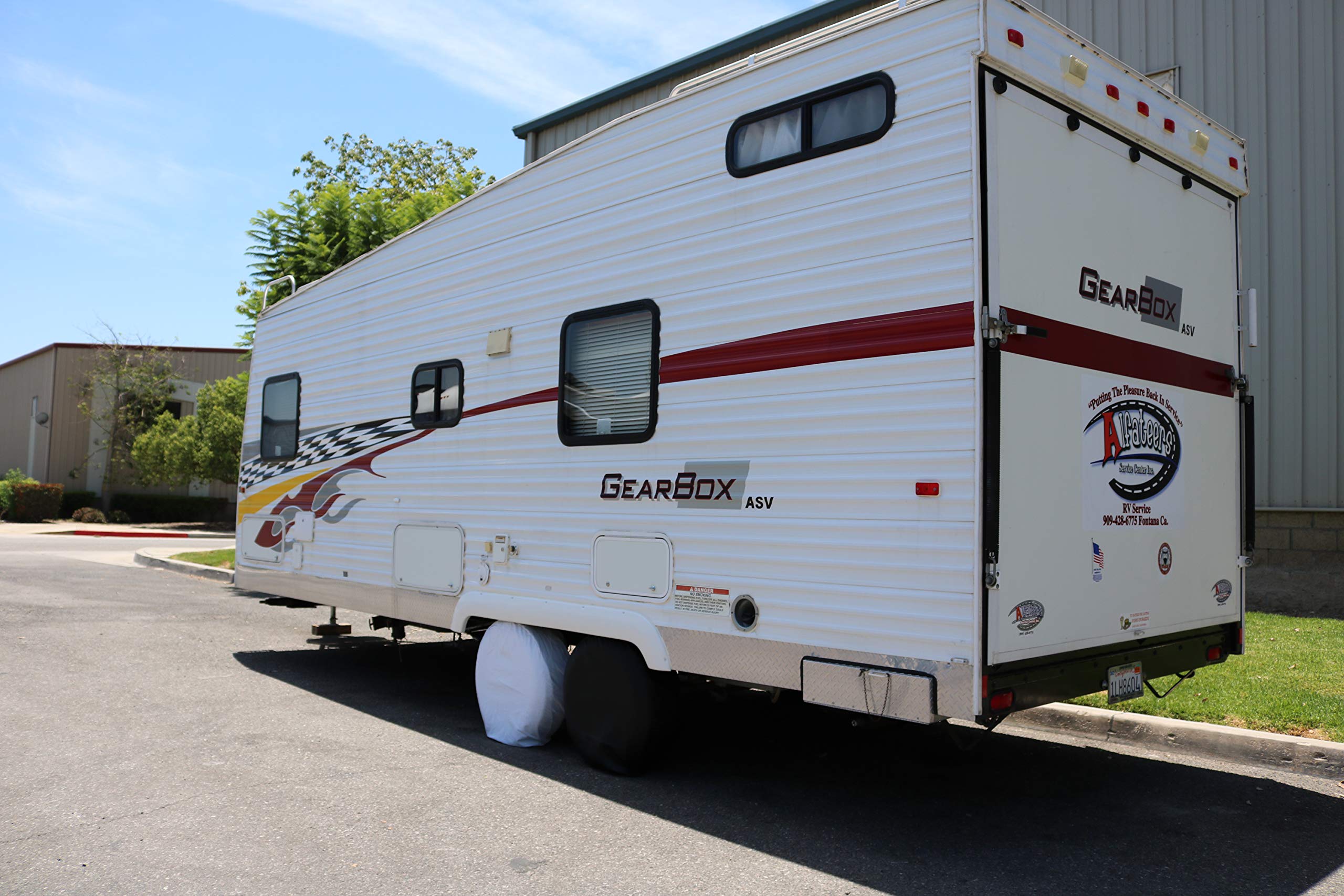 Leisure Coachworks Tire Covers For Rv Wheel Set Of 4 White Motorhome Wheel Covers Waterproof Soft Vinyl Tire Protectors Tire Cov