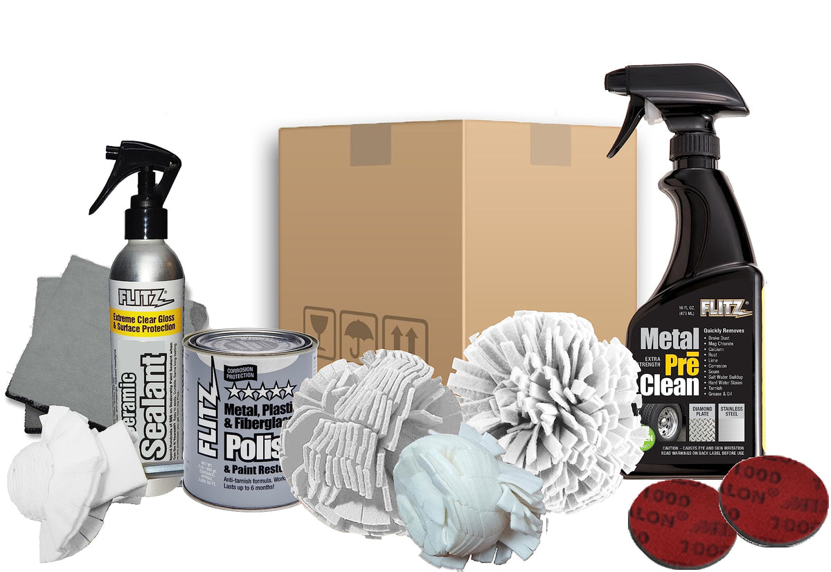 Flitz Exterior Detailers Choice Kit: Comprehensive Car Cleaning Kit, Professional Car Detailing Kit, and Effective Wheel Cleaner
