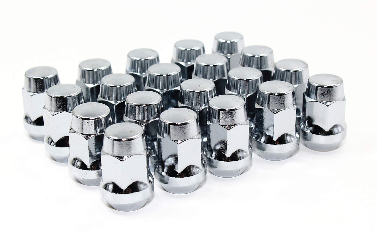Set Of 20 Veritek 1/2X20Mm Chrome 19Mm 3/4 Hex 1.4'' Overall Length 1 Piece Acorn Conical Seat Lug Nuts For Ford Jeep