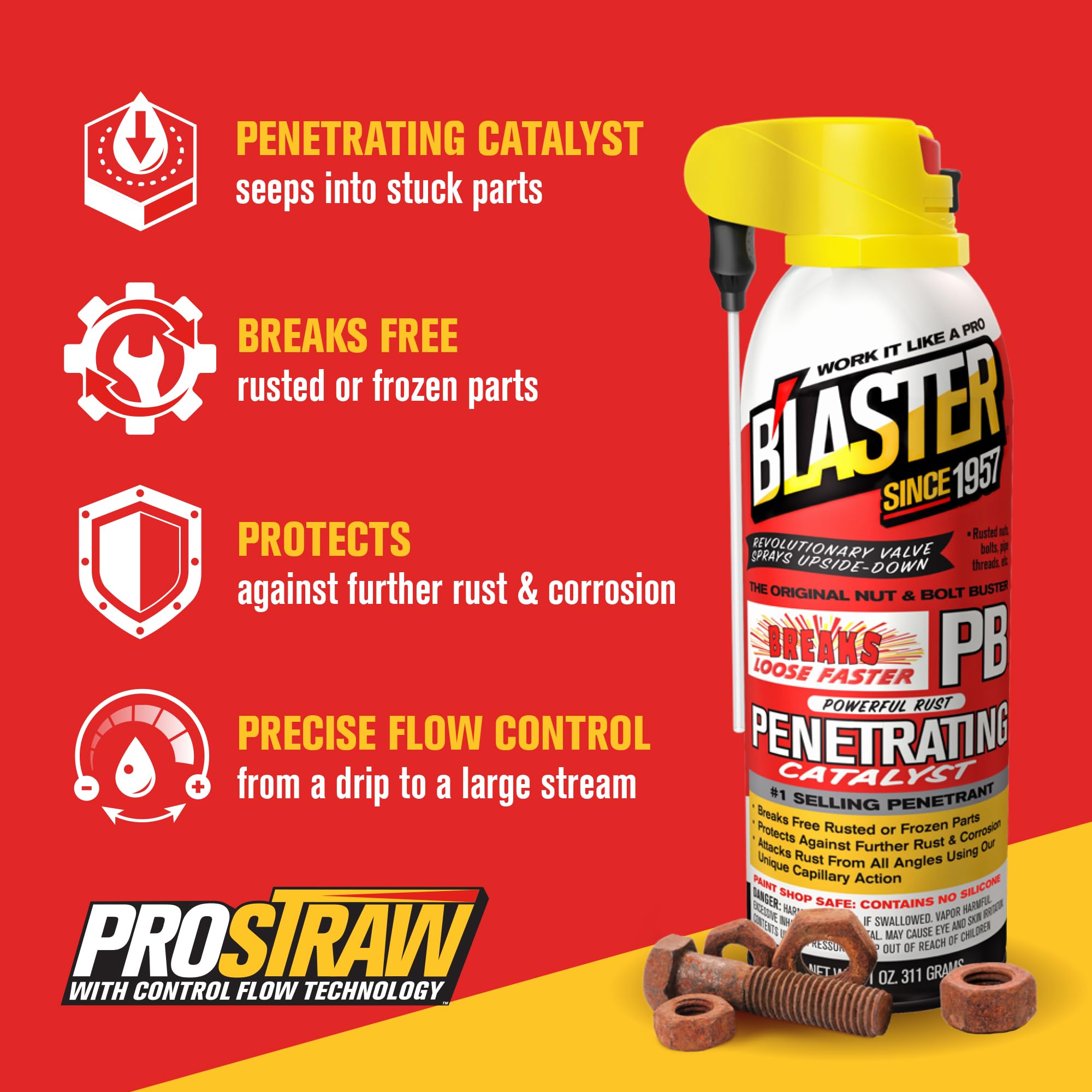 B'Laster Pb Blaster Penetrating Oil Spray Breaks Free Rusted Or Frozen Bolts, Rust Penetrating Spray, Rust Prevention Spray, Ant