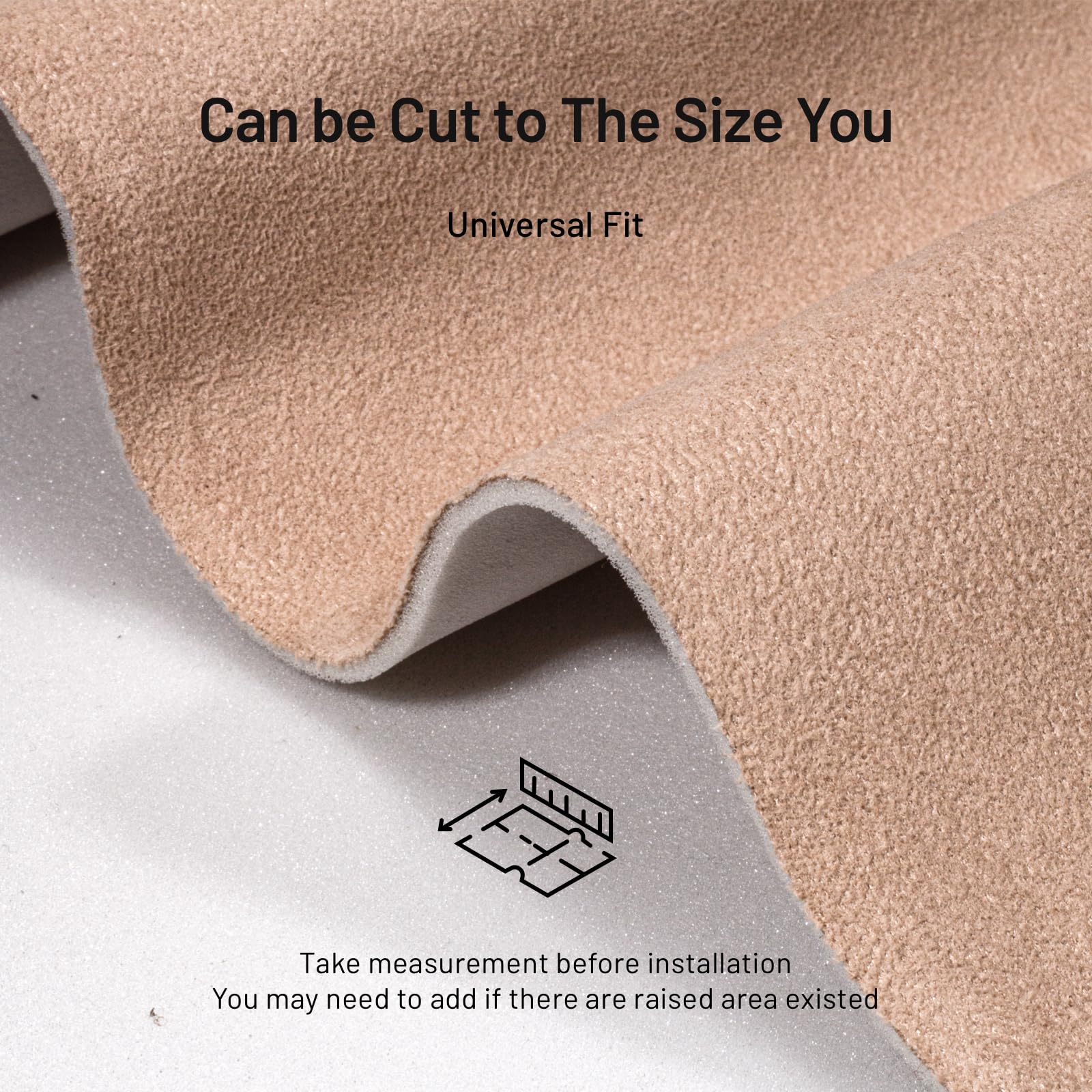 Hiksuky Suede Auto Headliner Fabric 120'' L    60'' W With Foam Backing - Beige Interior Replacement Material For Car/Truck/Suv/