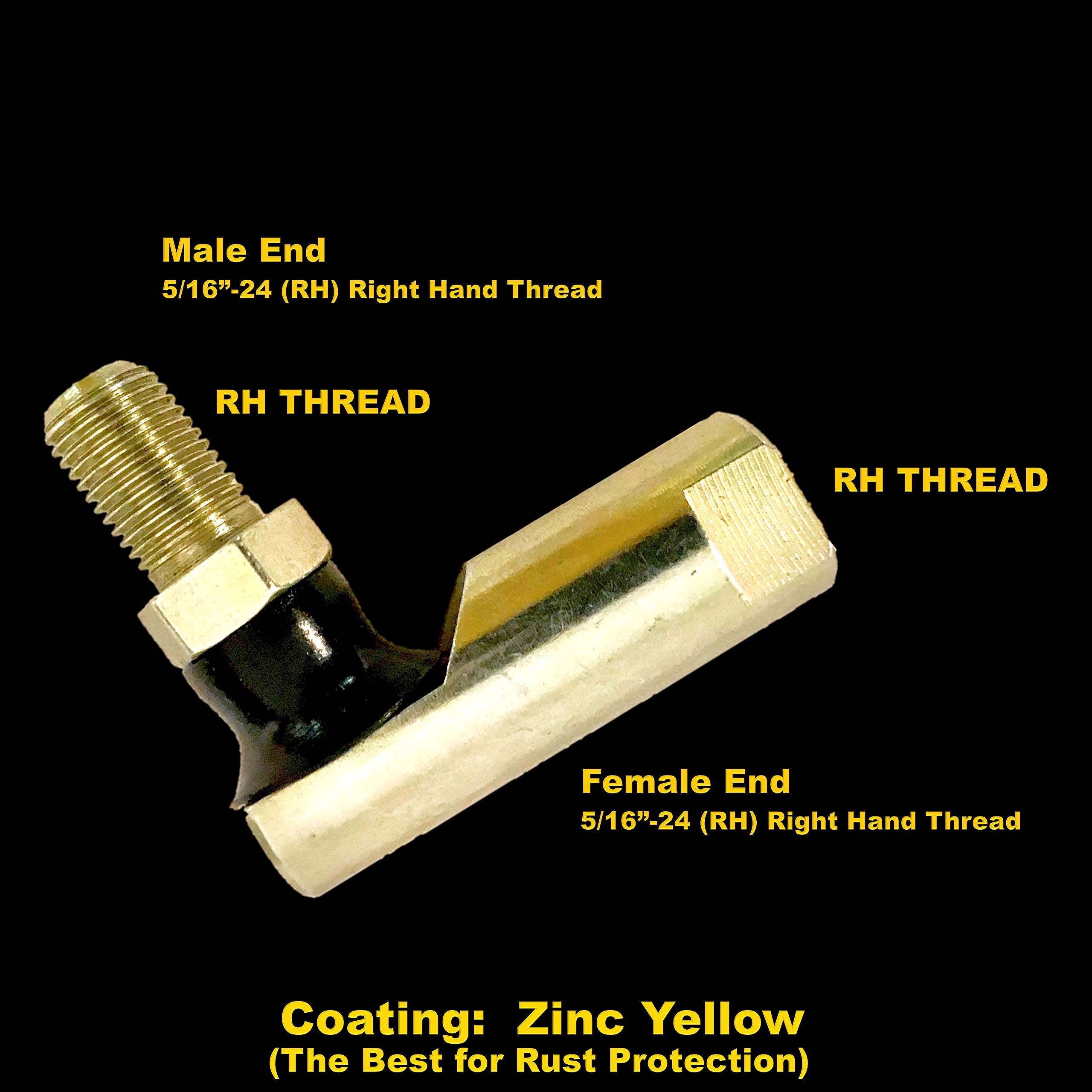 Hd Switch 2 Pack 5/16' X 24 Rh Universal Ball Joint, Tie Rod End Rh Right Hand Thread Pn 265615, Replaces Rotary 2209 W/Super Tough Crimped Construction