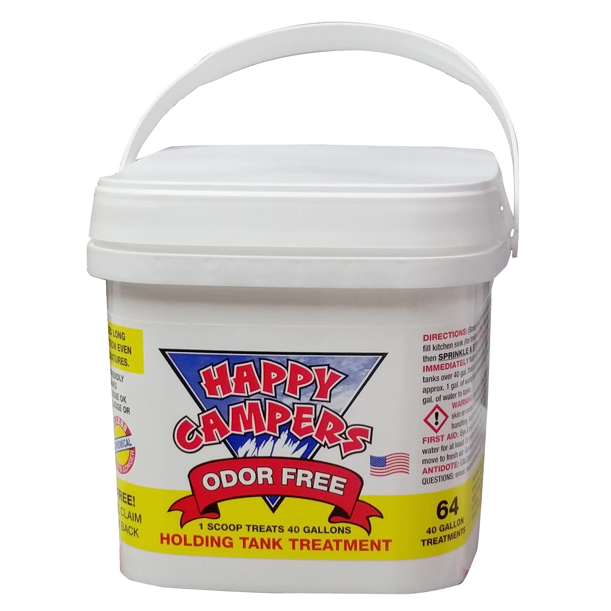 Happy Campers 64 Rv Holding Tank Treatments, Odor Eliminator, Septic Safe, Liquifies Waste Solids, For Rv Black And Grey Tanks, 