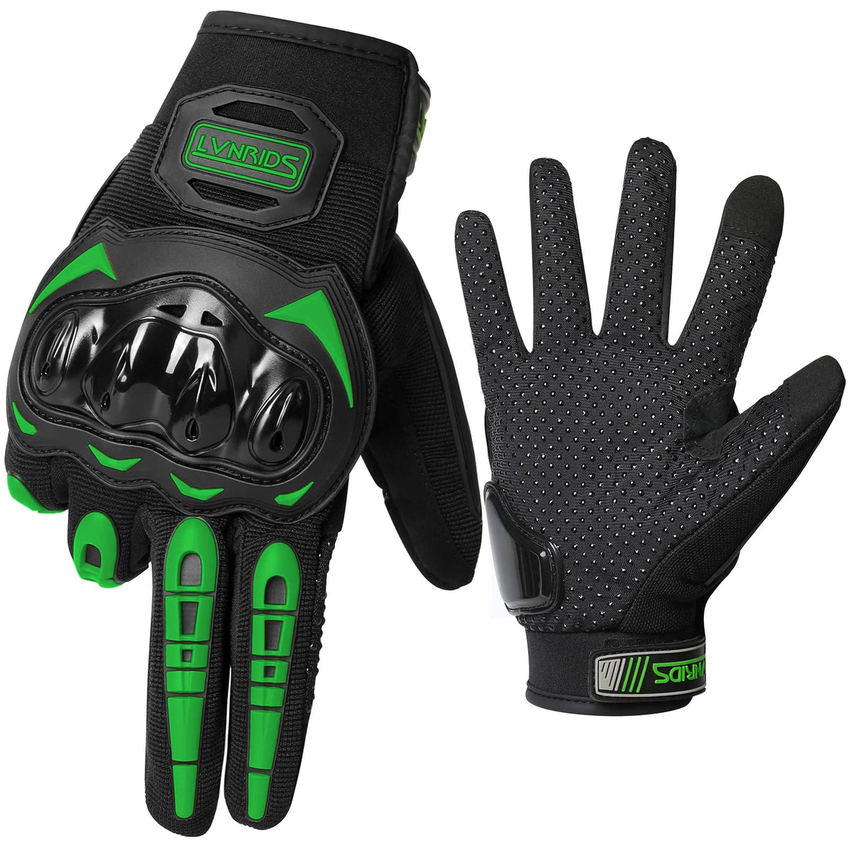 Lvnrids Motorcycle Gloves With Touchscreen Men And Women Racing Gloves For Motocross Bmx Atv Mtb Riding Cycling Green Xl
