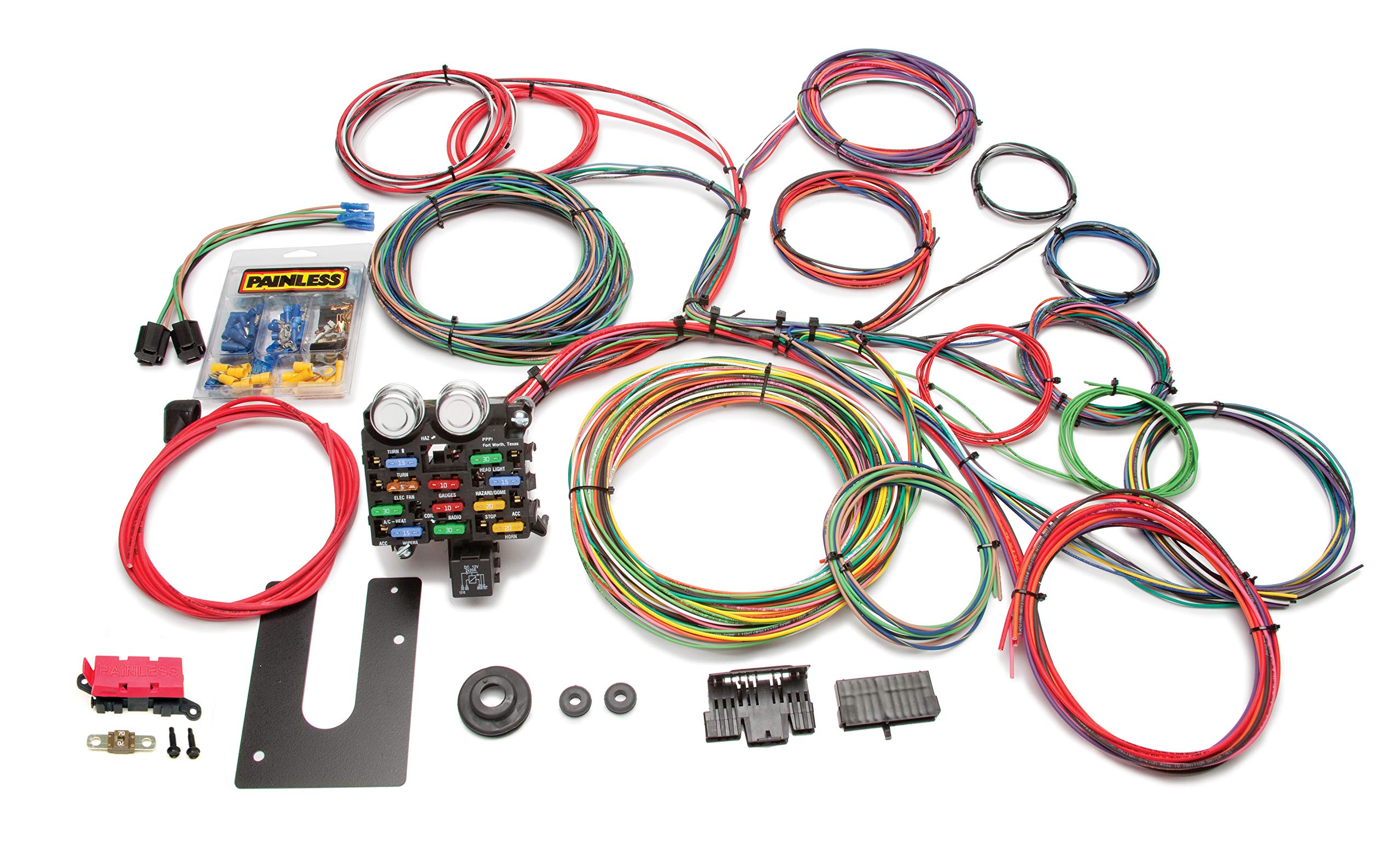 Painless Performance 10102 Classic Customizable Chassis Harness, Key In Dash, 21 Circuits
