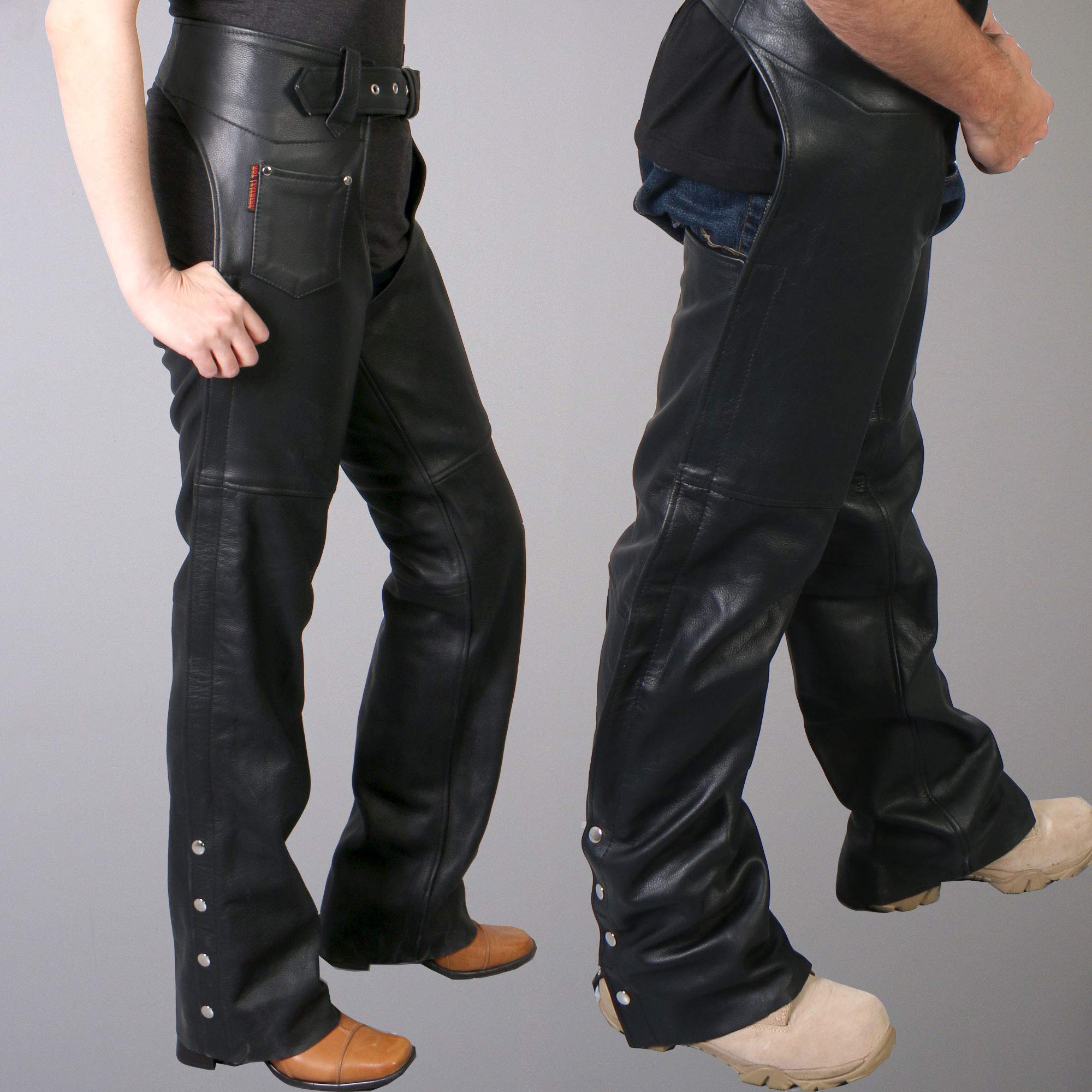 Hot Leathers Leather Chaps (Black, XXX-Large)