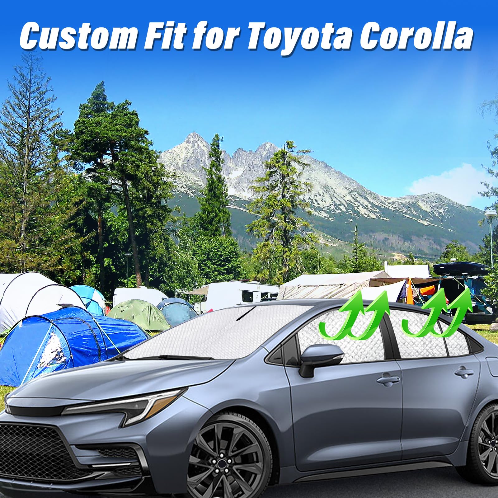 Kmf Windshield Sun Shade Replacement For Toyota Corolla (Not For Corolla Cross) 2020-2024 2025, Side Sun Shade Cover Sun Visor S