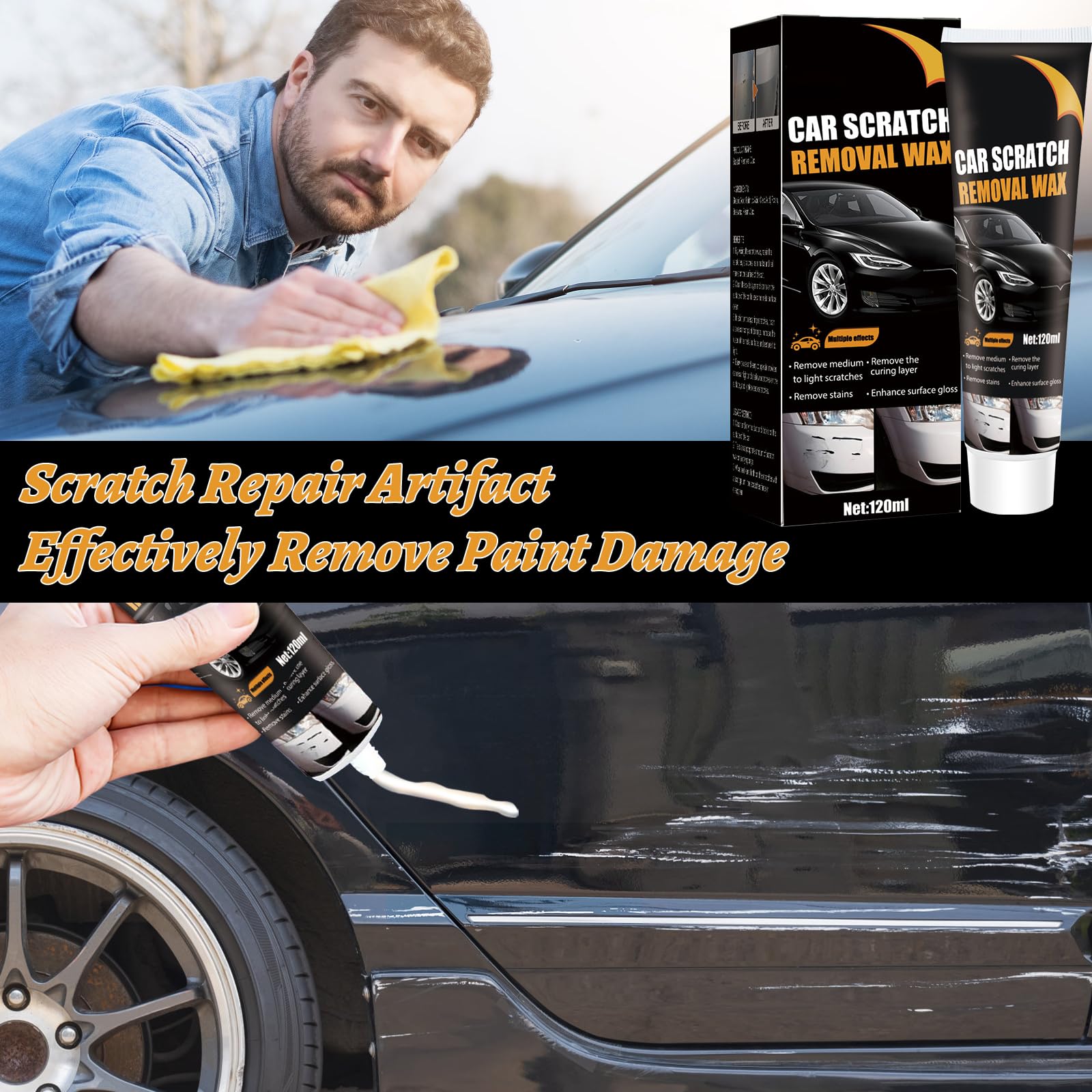 Scratch Remover for Vehicles, Upgrade Car Scratch Remover for Deep Scratches, Car Polishing Wax Scratch Remover for Vehicles,Car