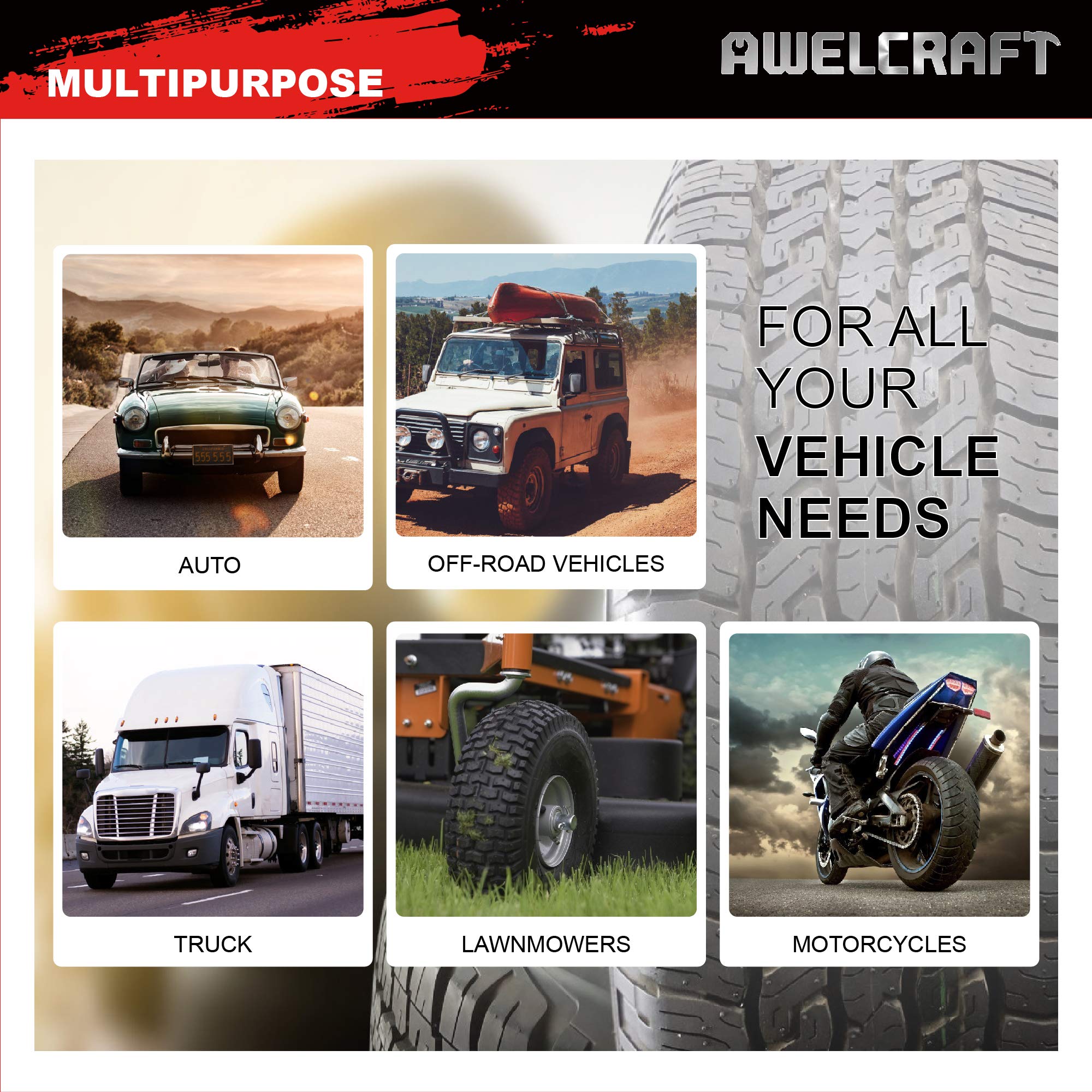 Awelcraft 35-Piece Universal Heavy Duty Tire Plug Kit To Fix Punctures And Plug Flats, Ideal For Cars, Trucks, Motorcycles, Atv, With Storage Case