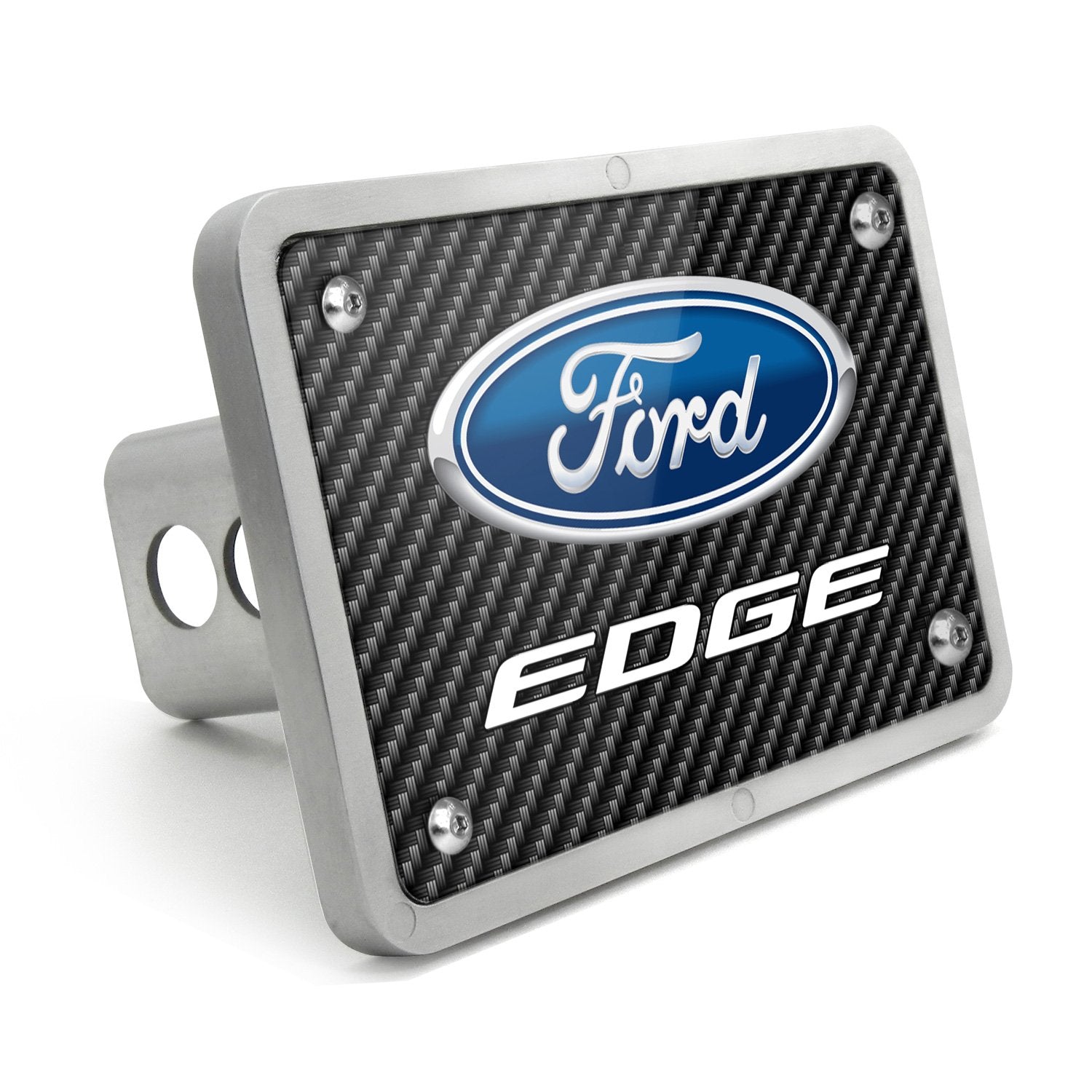 iPick Image Made for Ford Edge Black Carbon Fiber Texture Plate Billet Aluminum 2 inch Tow Hitch Cover