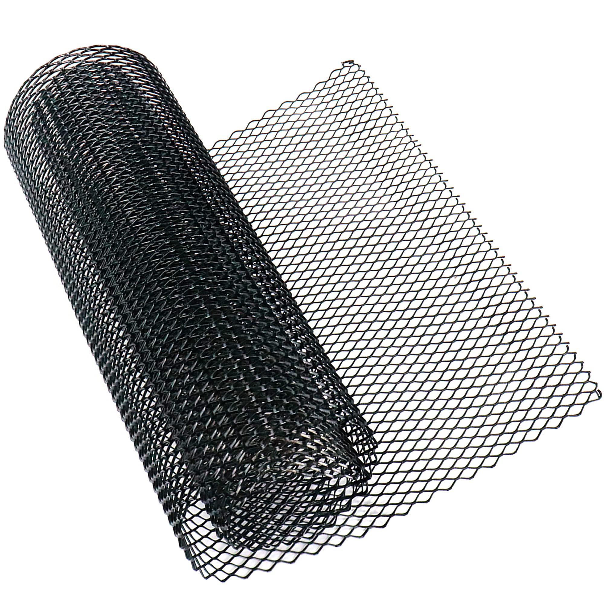 Modengzhe 40 X 13 Inch Car Grill Mesh Sheet, Black Painted Aluminum Alloy Multifunctional Grille Mesh Roll, 6 X 12 Mm Hexagon-Sh